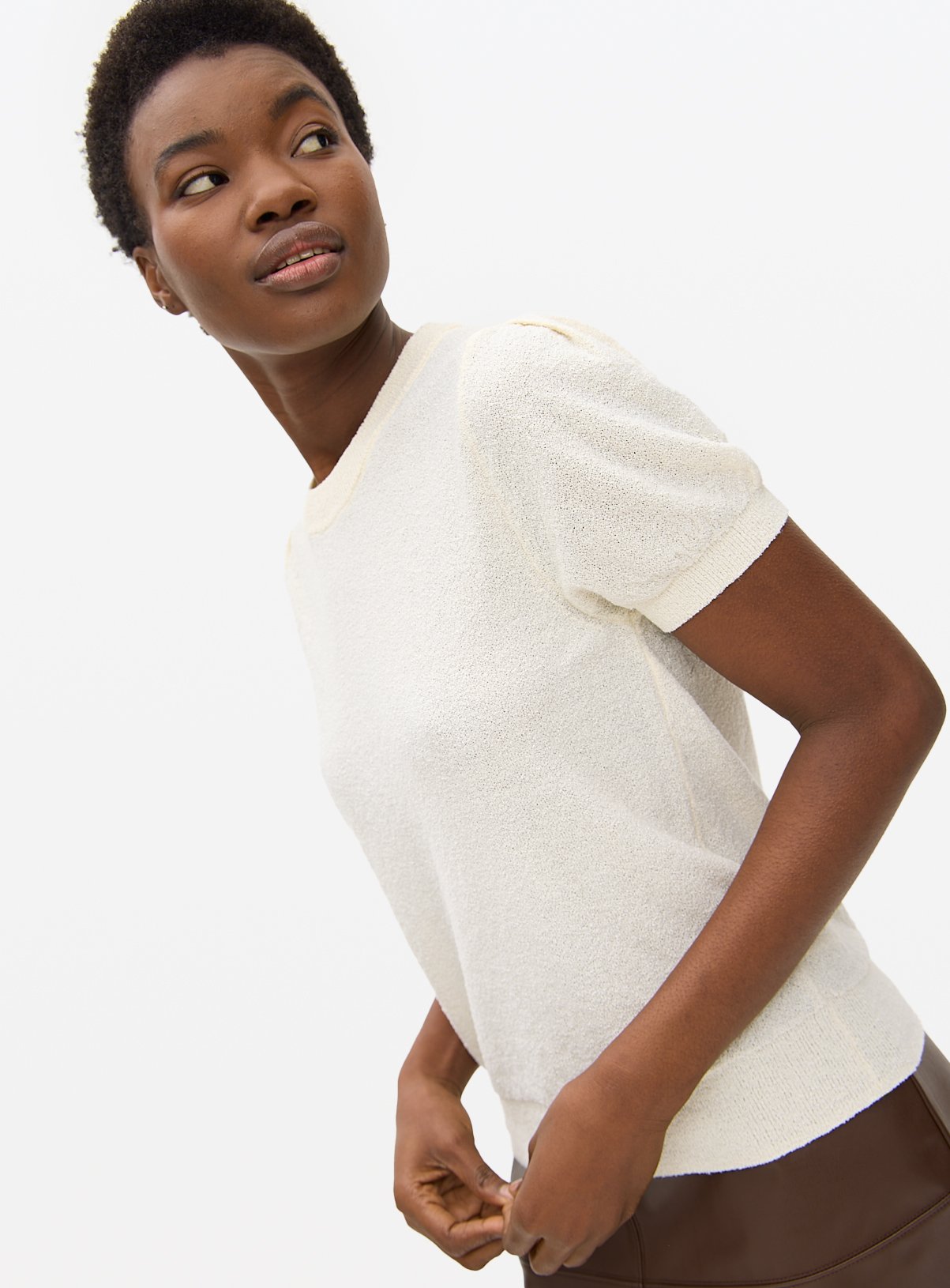 Boucle Puff Sleeve Top 