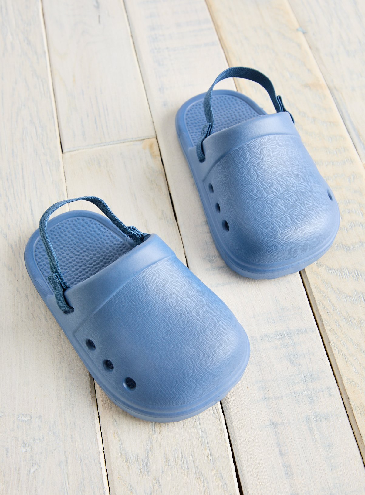 Blue Eva Ankle Strap Clogs