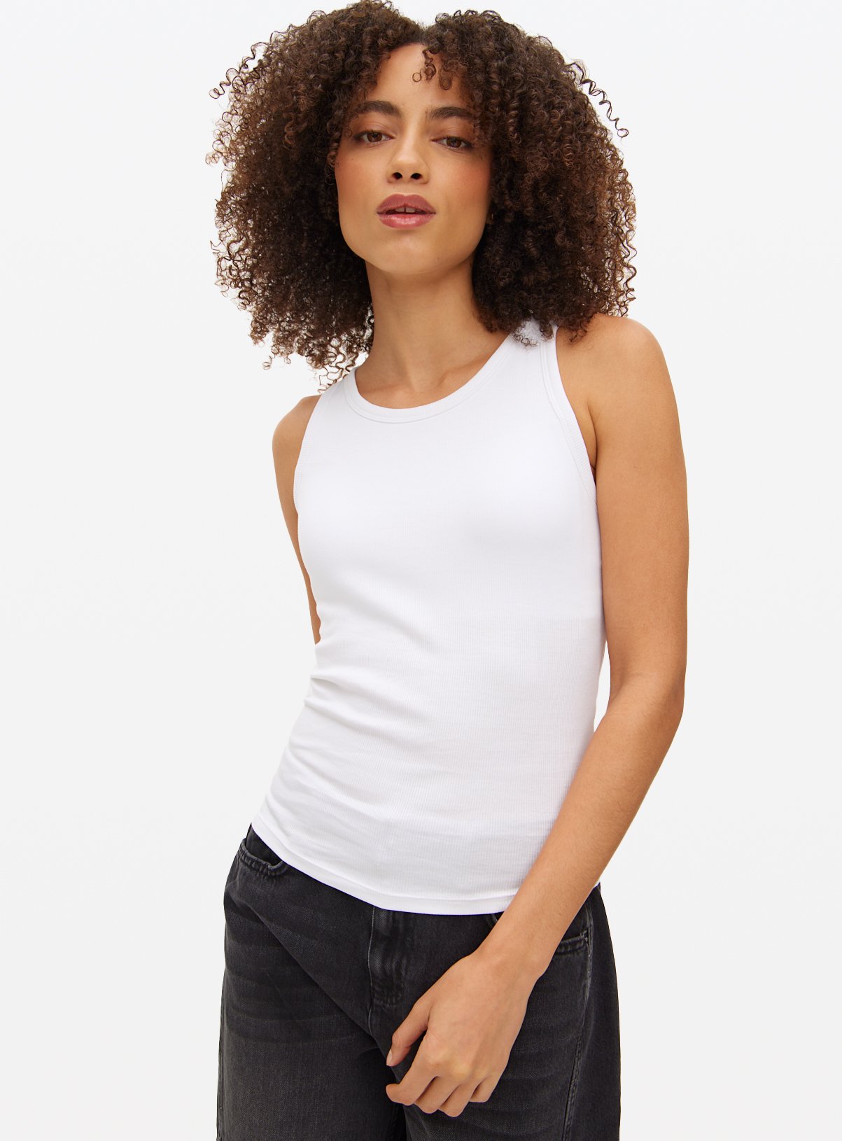 Cottonform™ White Ribbed Support Vest  