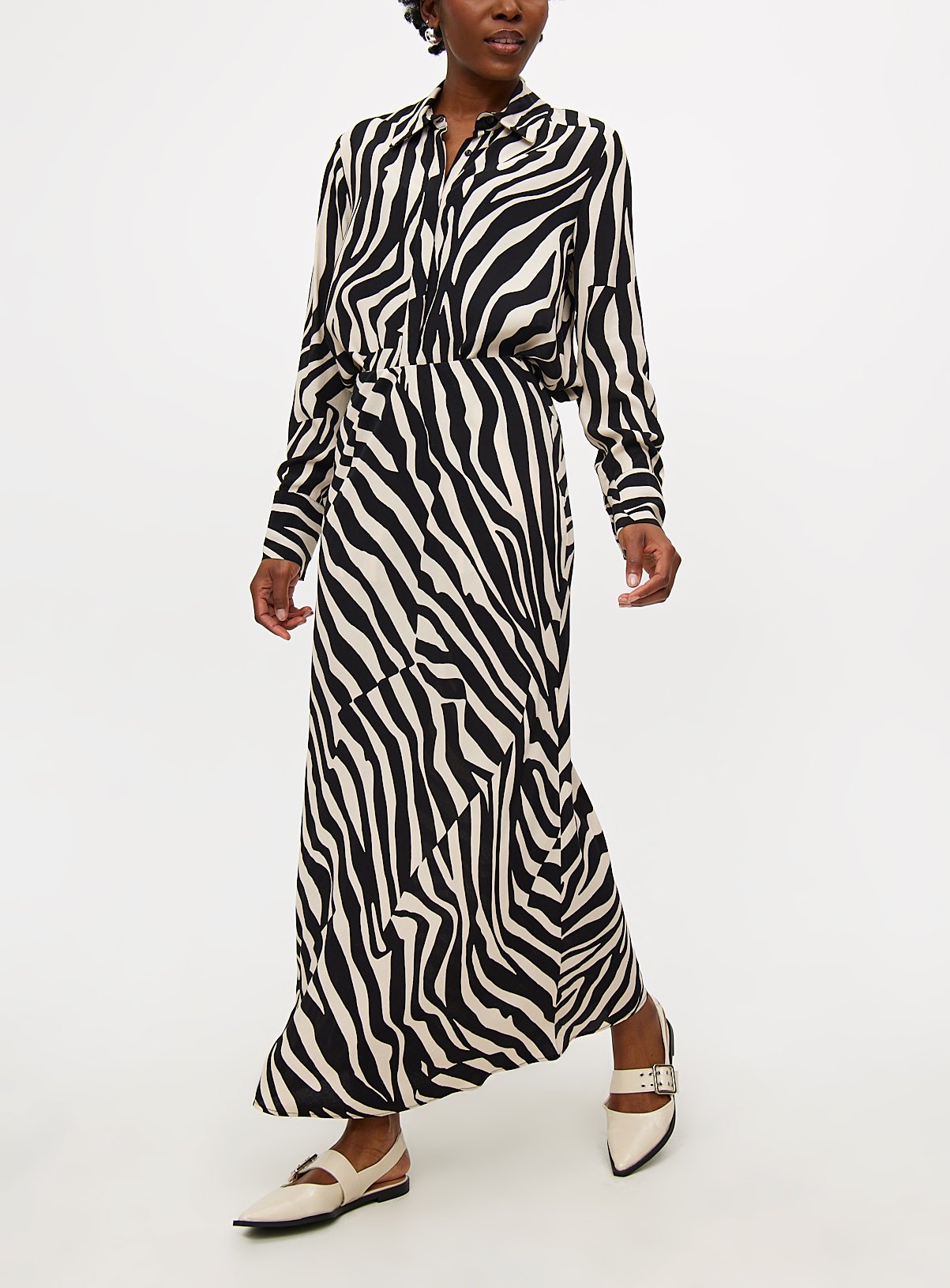 Monochrome Abstract Print Midaxi Co-ord Skirt