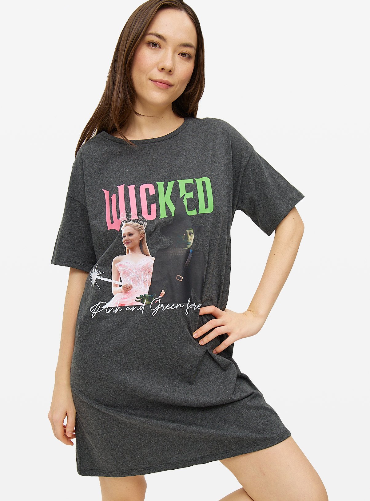 WICKED Charcoal Character Print Nightdress 