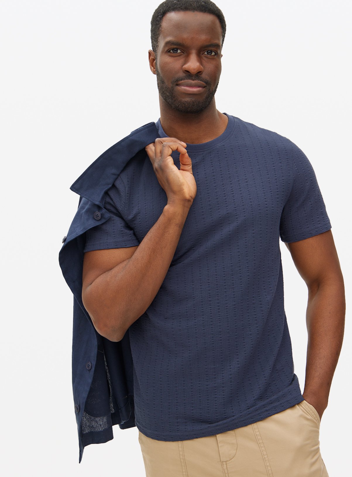 Seersucker Short Sleeve T-Shirt 