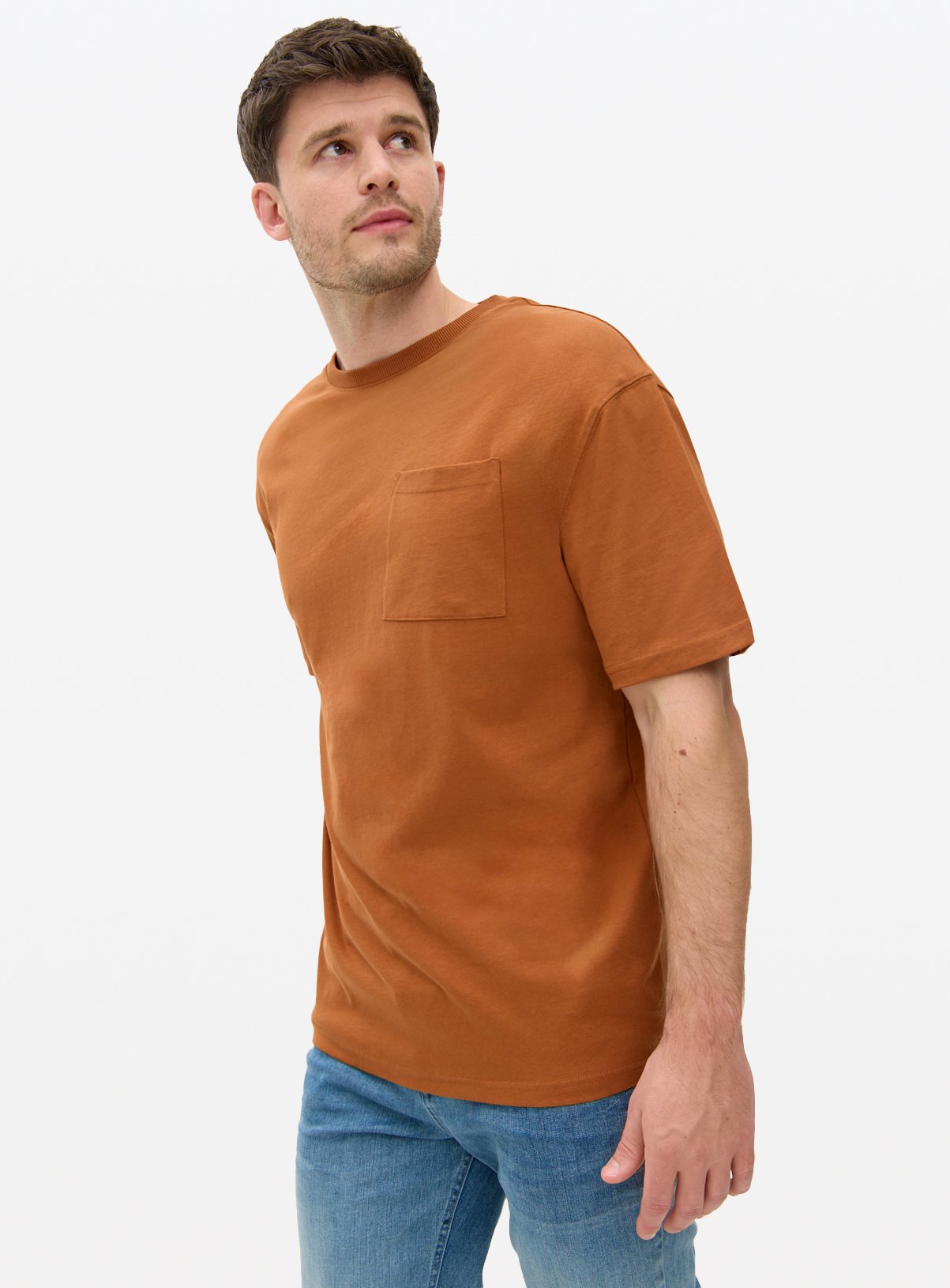 Rust Orange Relaxed Fit Pocket T-Shirt XL