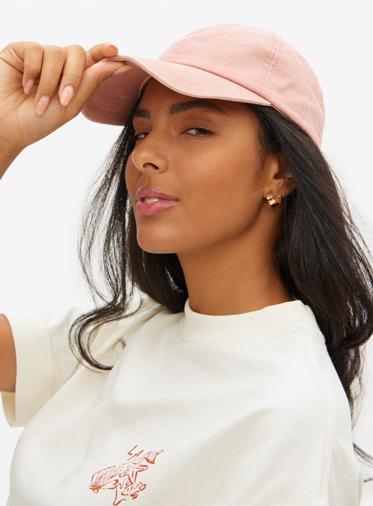 Washed Pink Denim Cap One Size