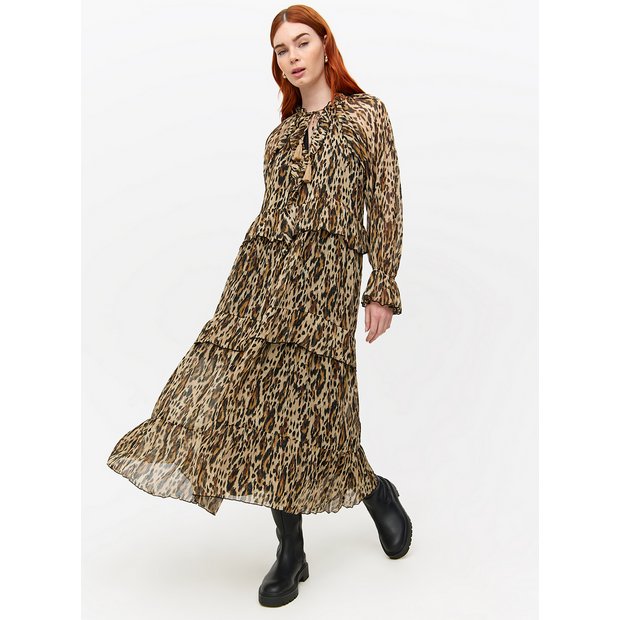 Buy Leopard Printed Chiffon Midaxi Romantic Dress 10 Dresses Tu