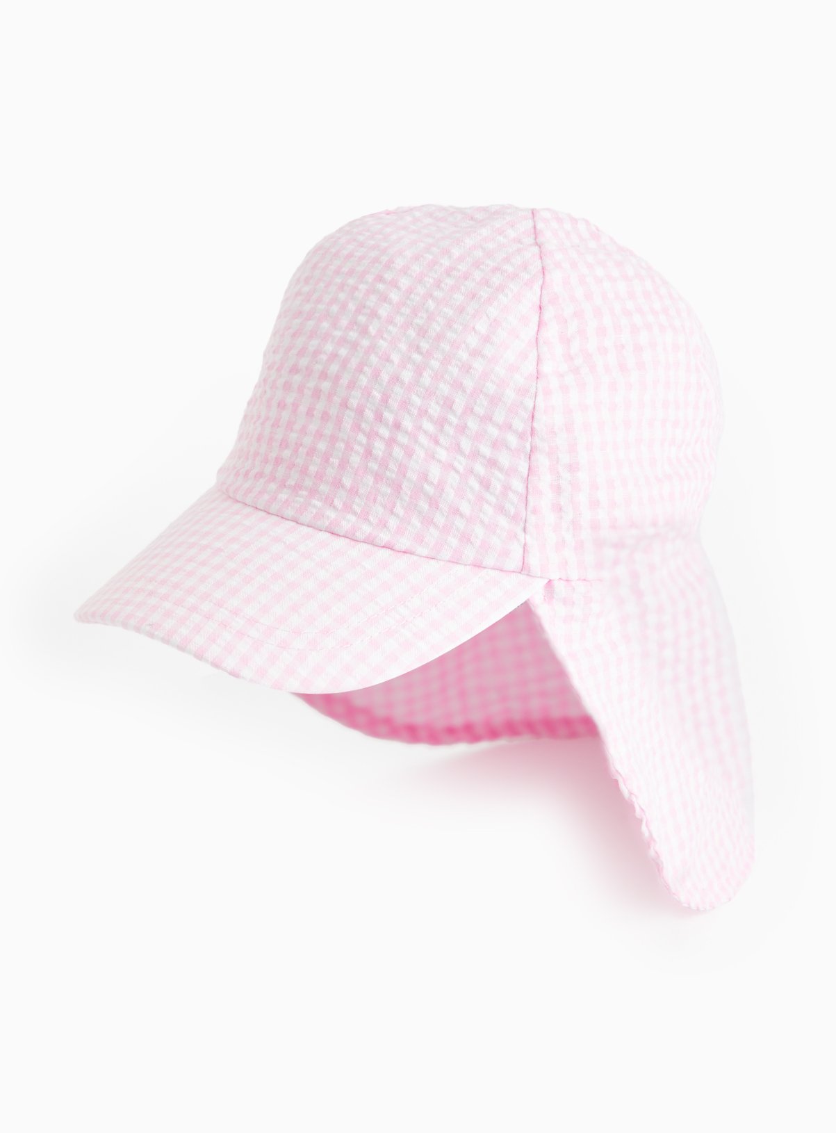 Pink Seersucker Keppie Hat 