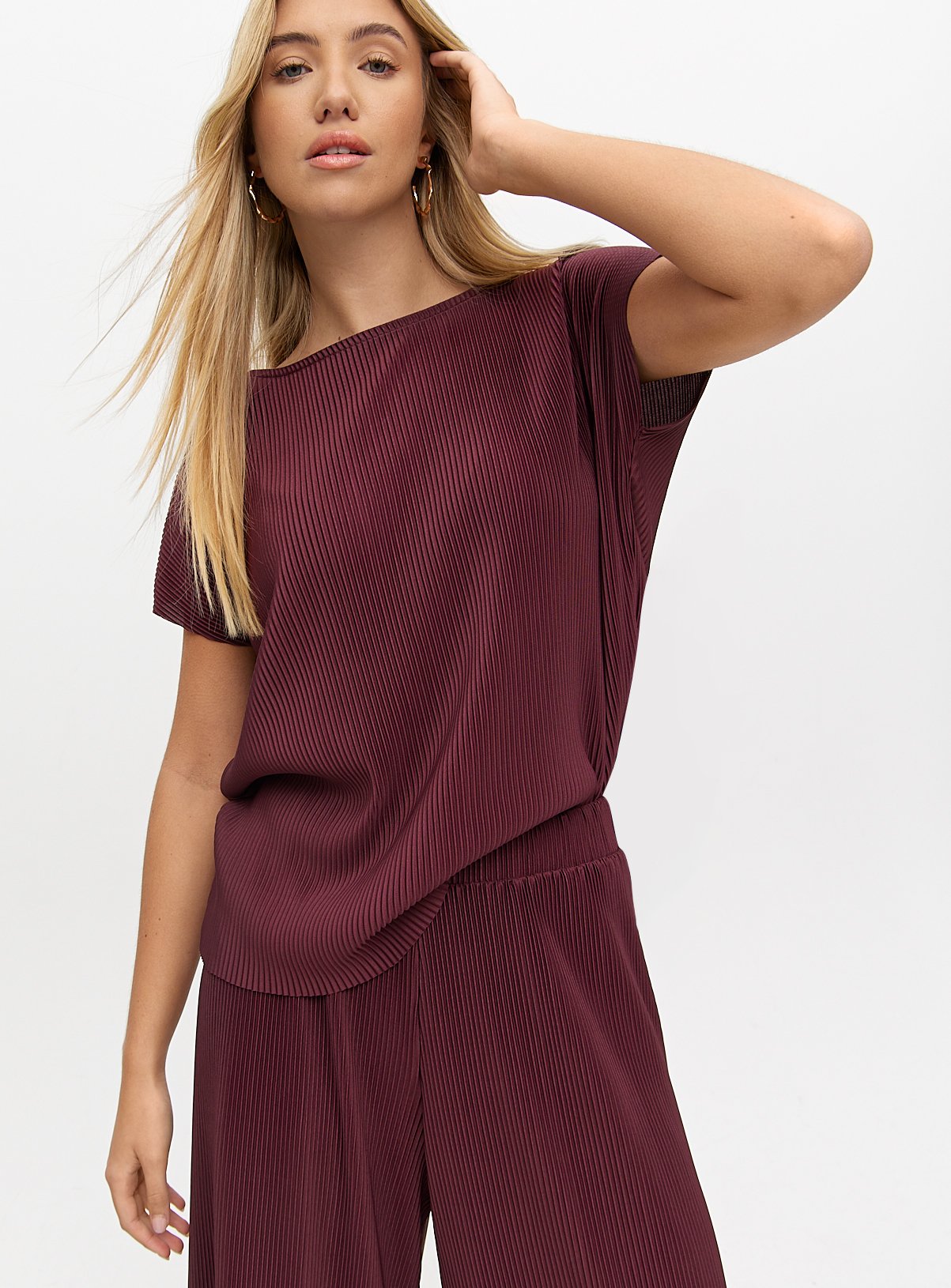 Plisse Short Sleeve Co-ord  Top 