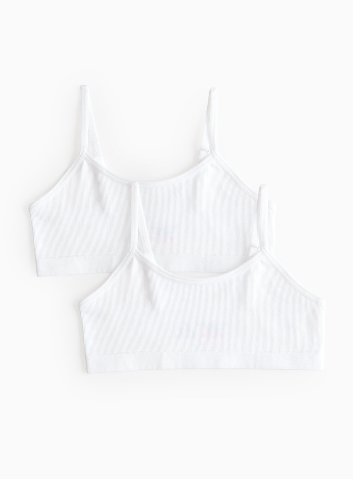 White Seamfree Ribbed Crop Top 2 Pack  