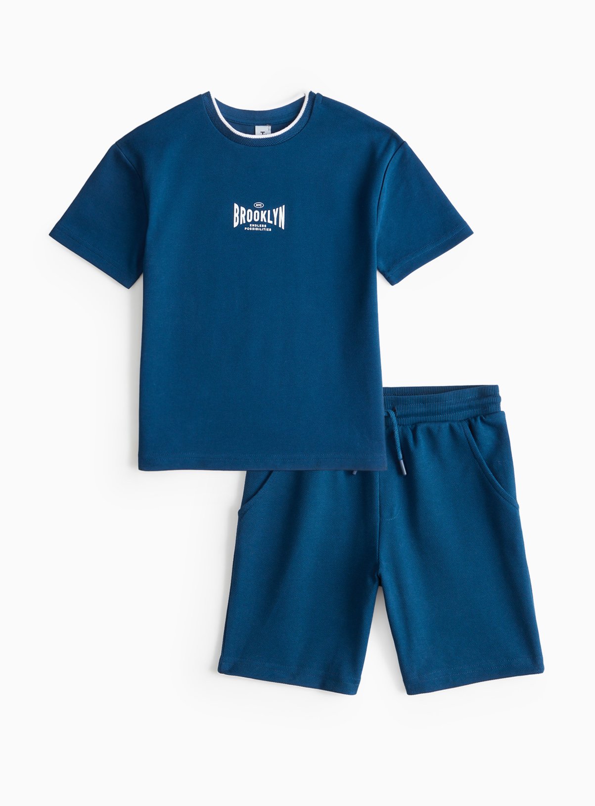 Textured T-Shirt & Shorts Set 