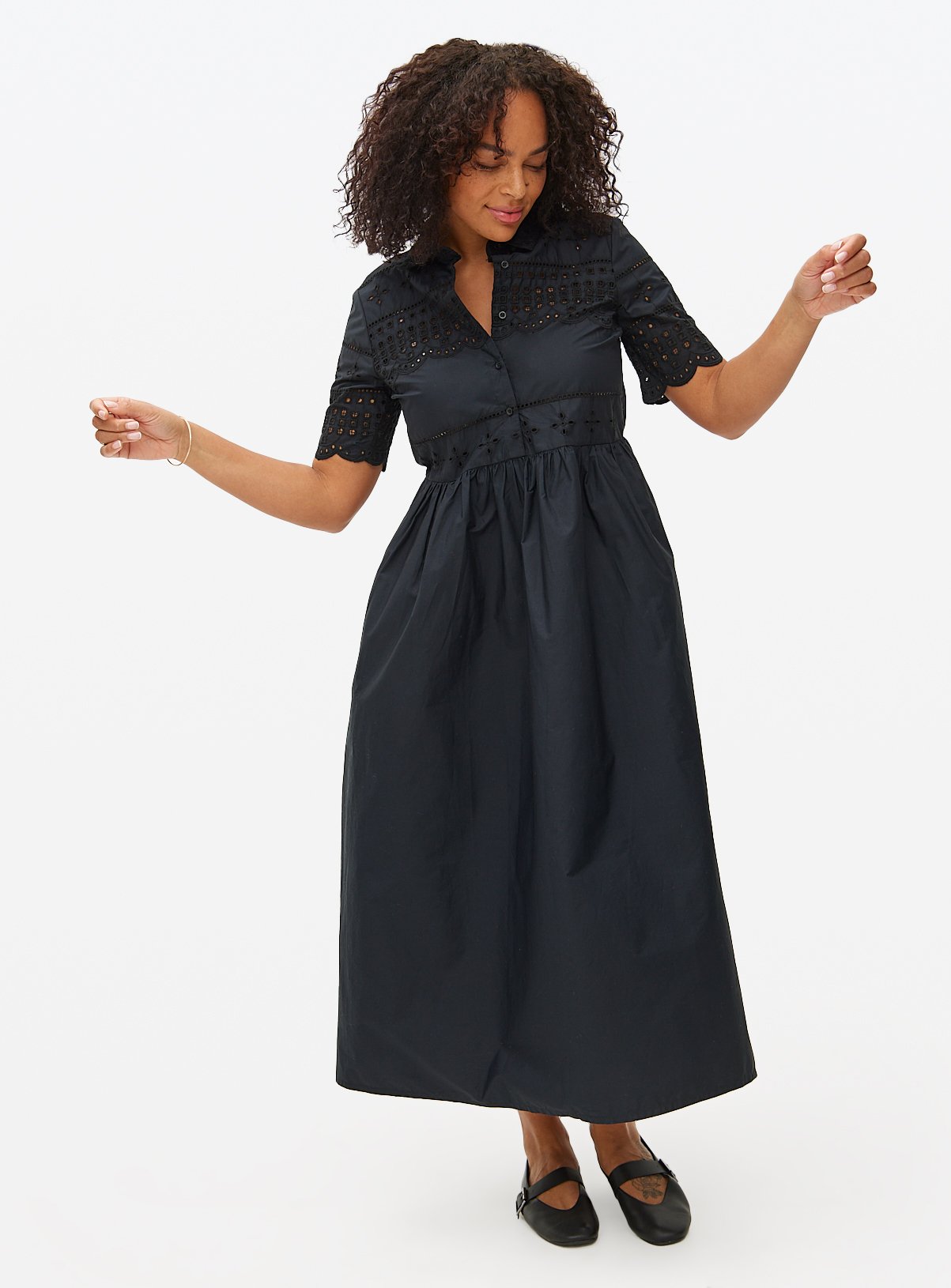 Broderie Midaxi Shirt Dress 