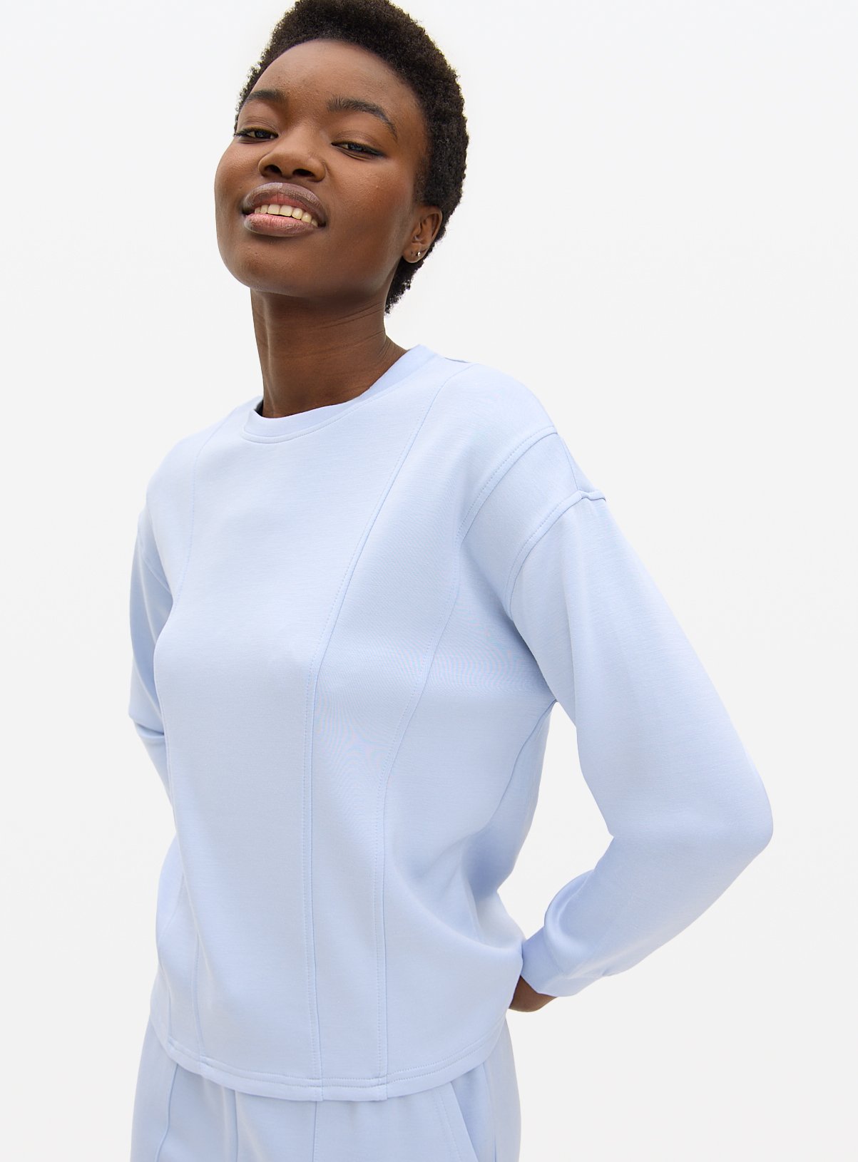 Blue Seam Scuba Co-ord Lounge Top