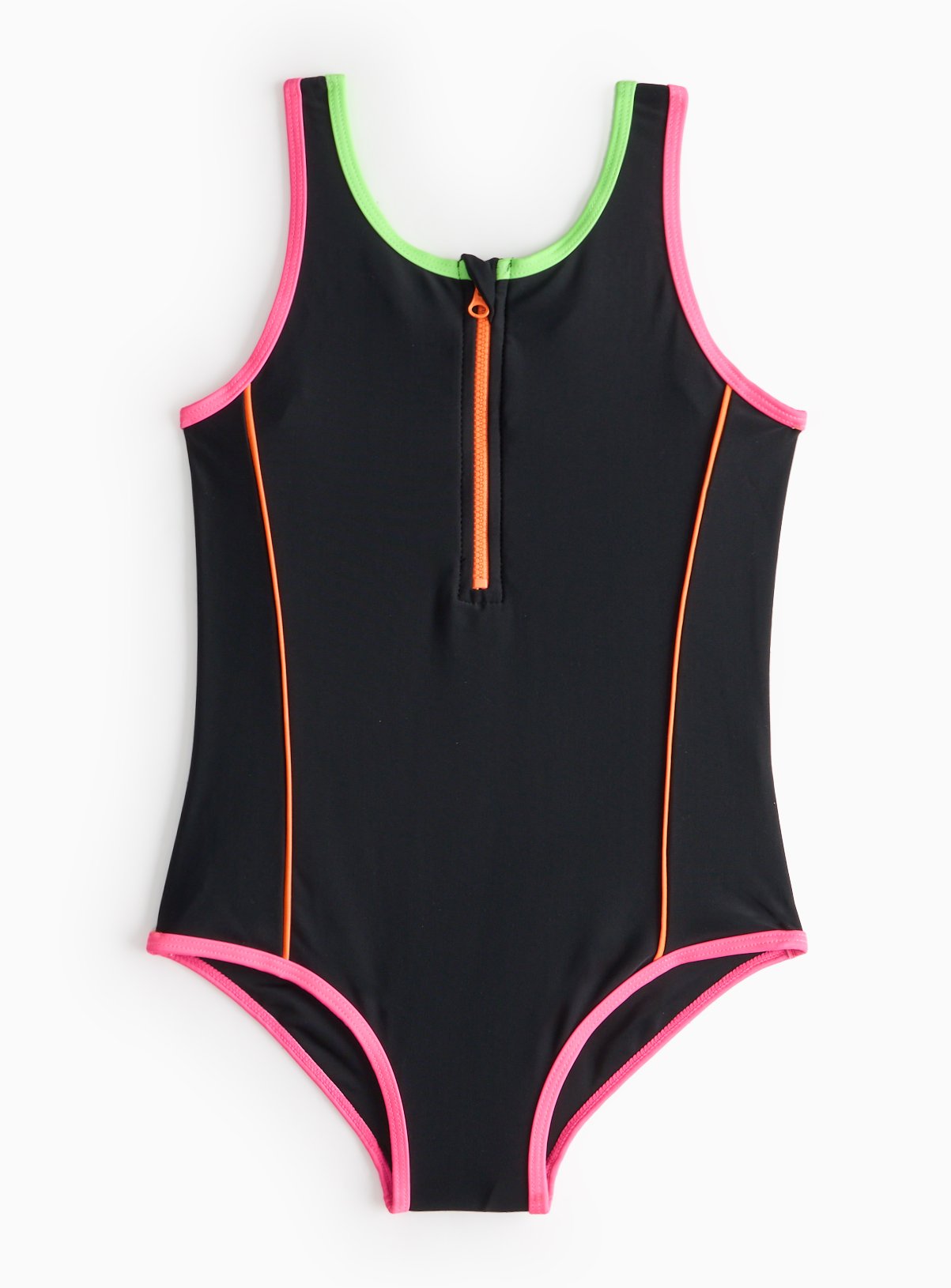 Neon Sporty Piping Swimsuit