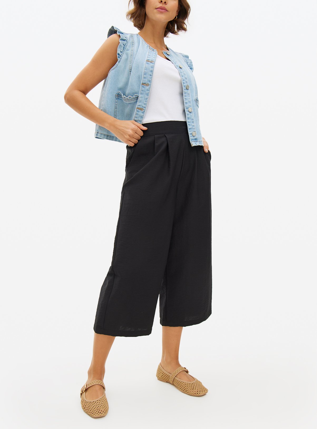 Draped Cropped Trousers 