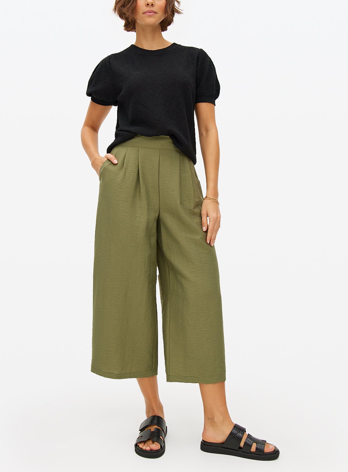 Draped Cropped Trousers 