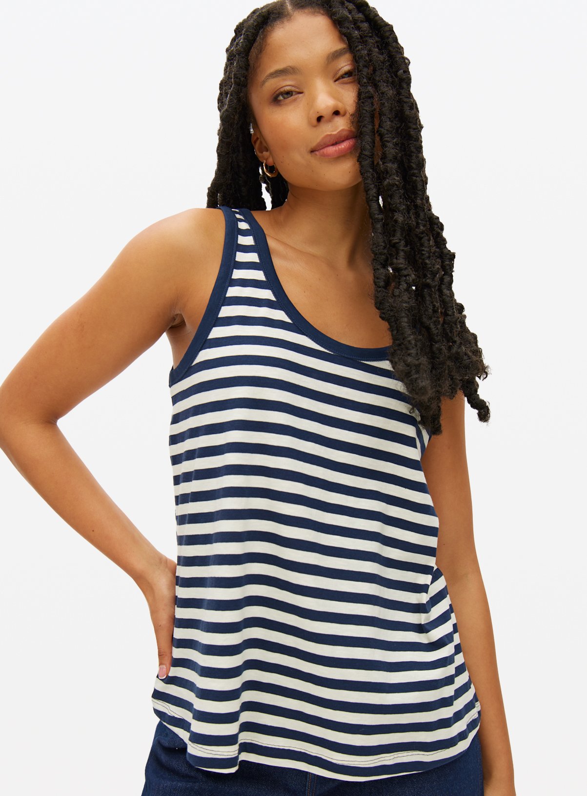 Slub Scoop Neck Vest 