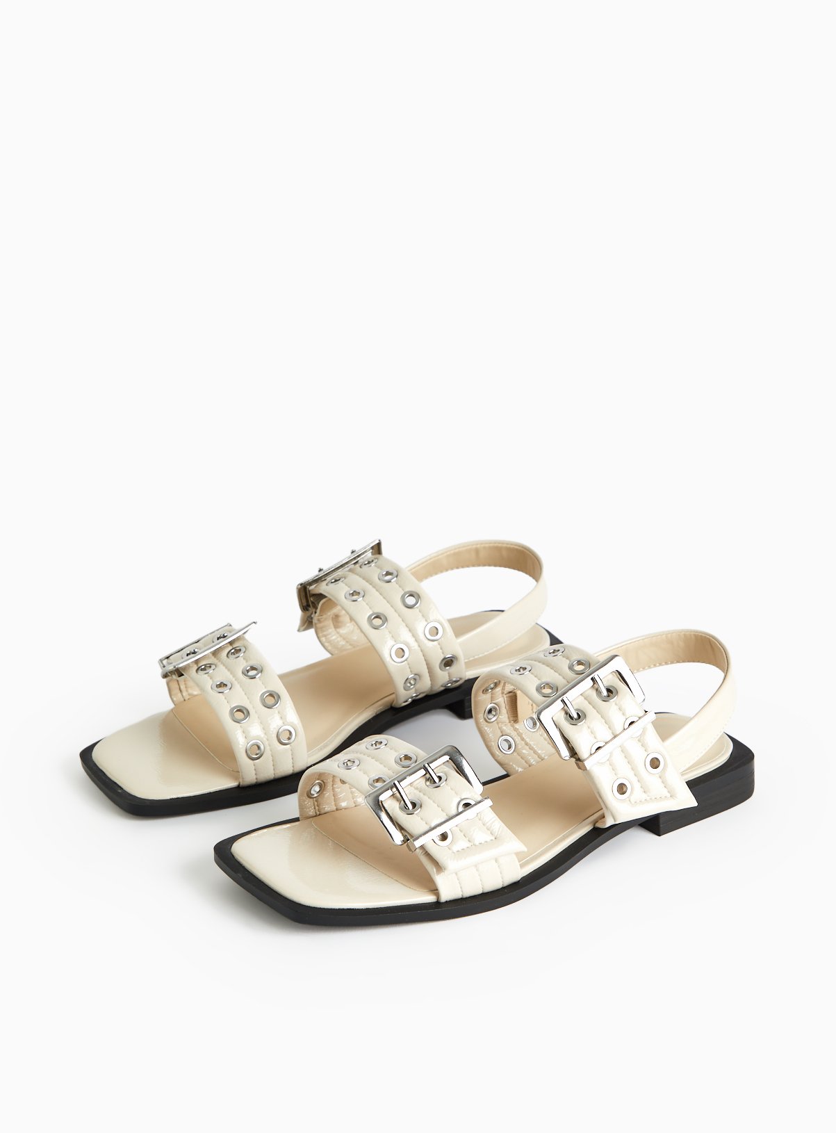 Cream Eyelet Sandals 