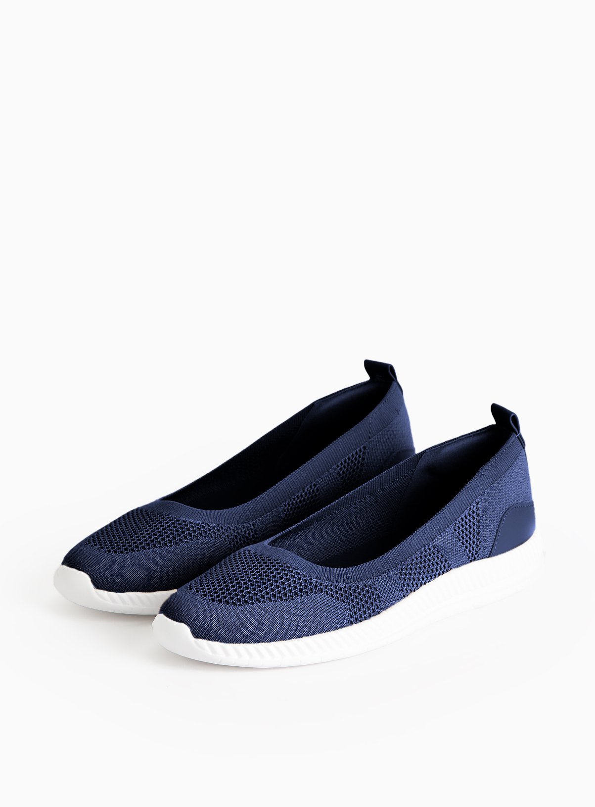 Navy Knitted Ballerina Shoes 