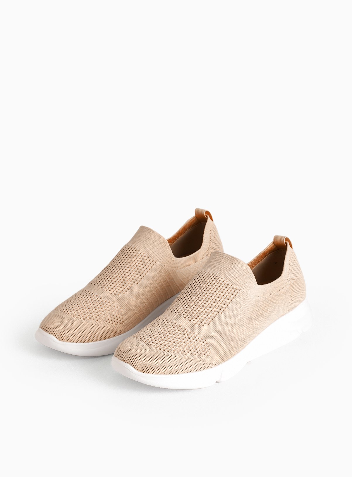 Pink Knitted Slip On Trainers 