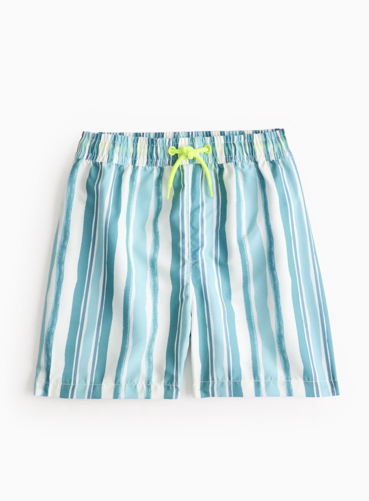 Blue Striped Neon Swim Shorts