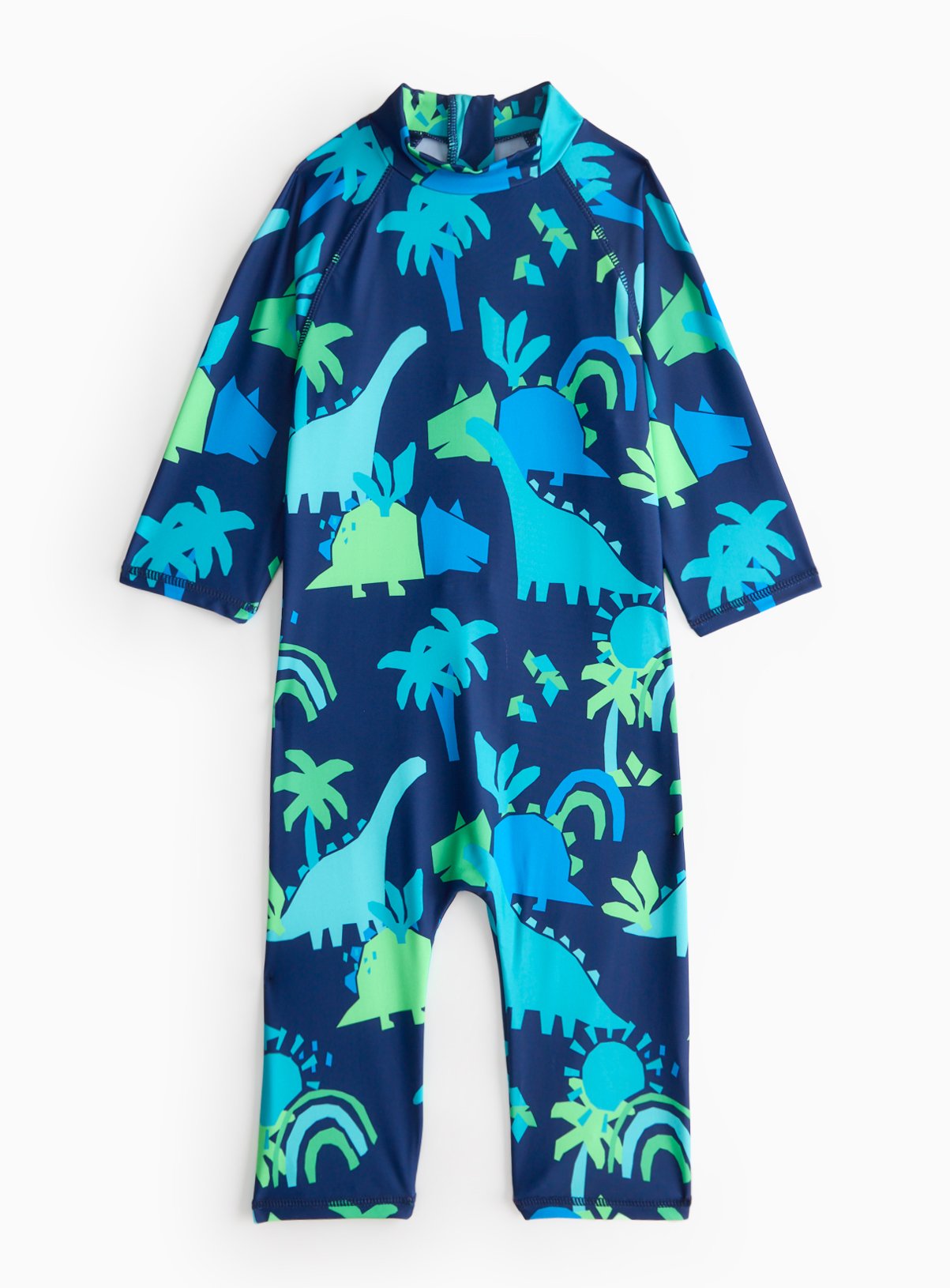 Dino Palm Tree Print Sunsuit 