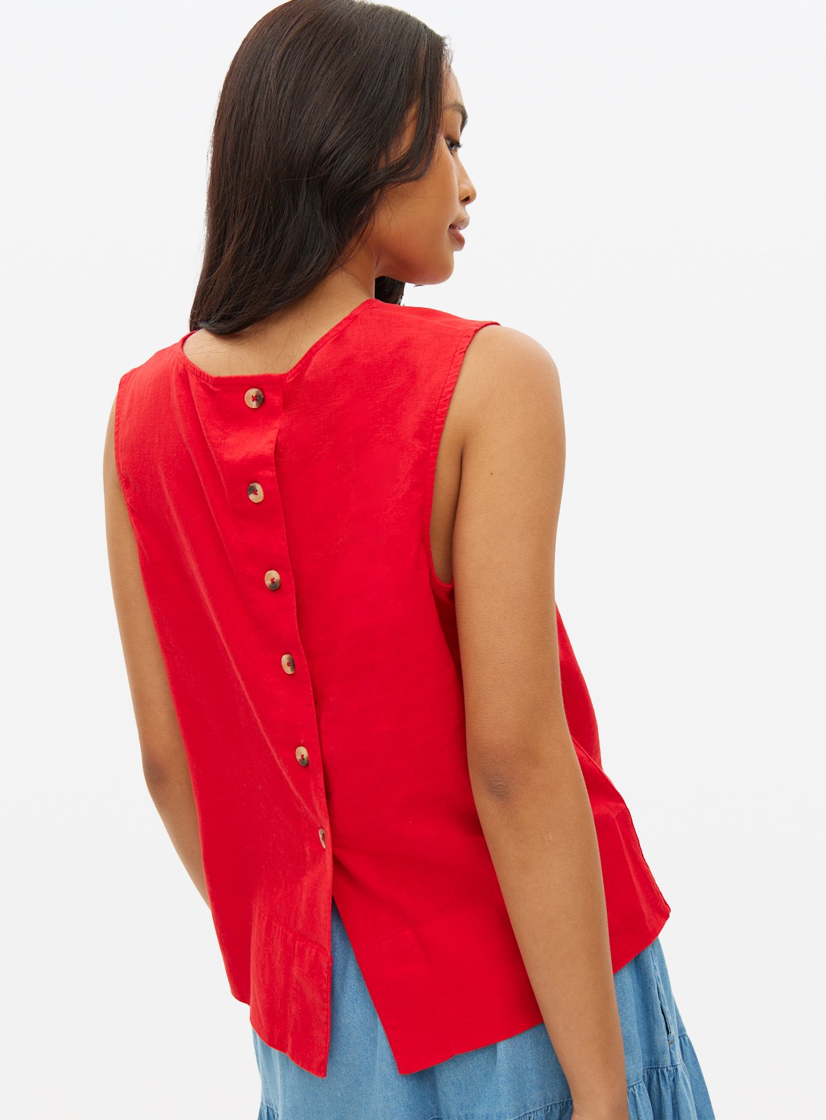 Linen Blend Shell Co-ord Top 