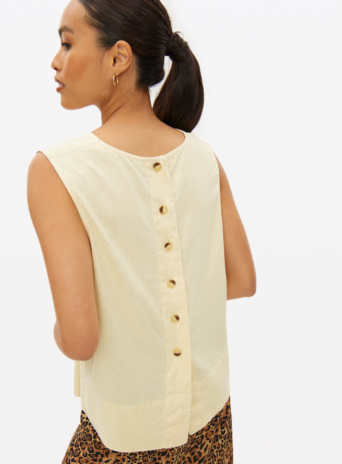 Linen Blend Shell Co-ord Top 