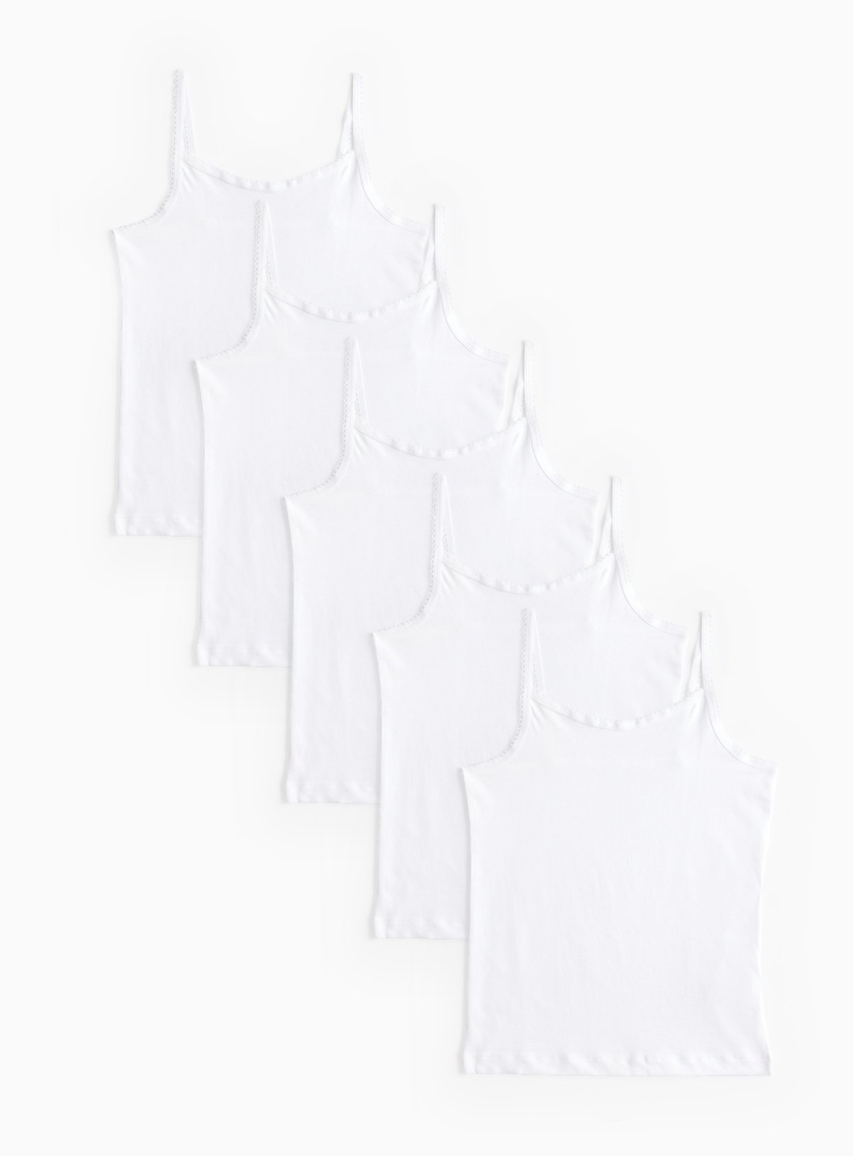 White Camisole Vest 5 Pack