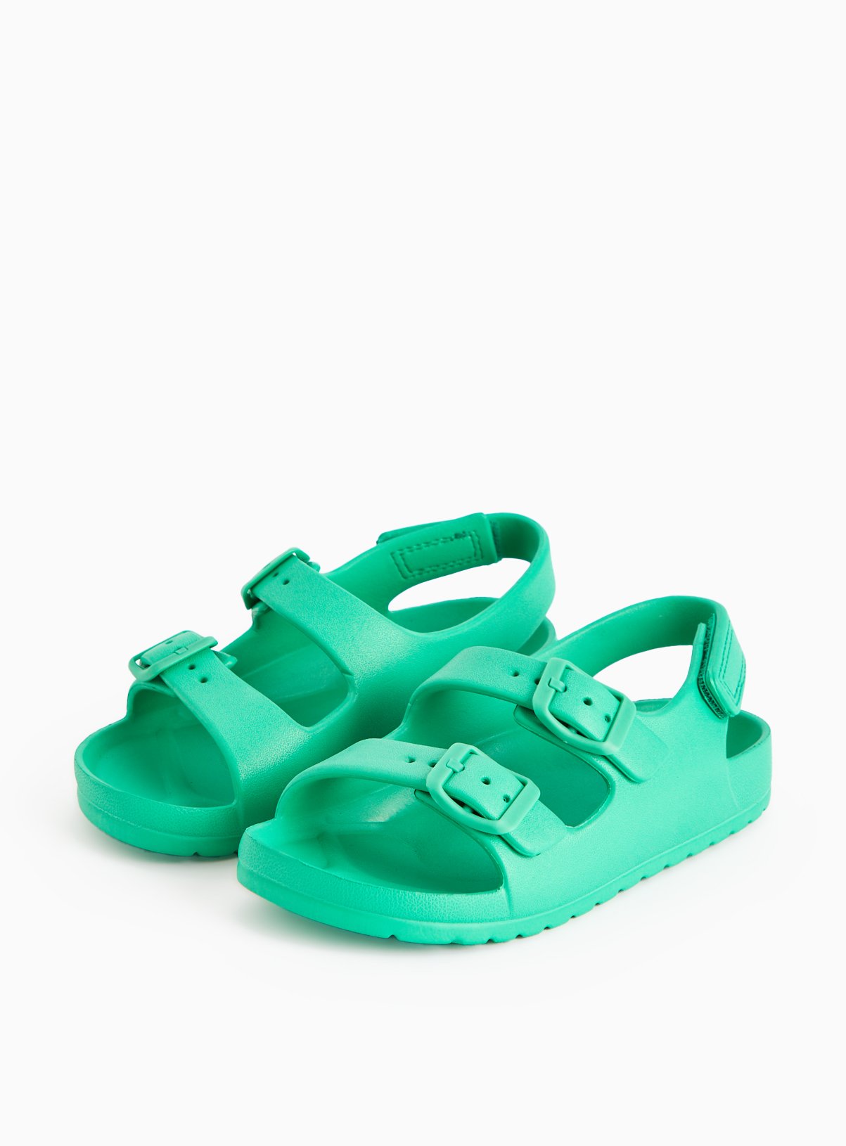 Green Twin Strap Buckle Eva Sandals 