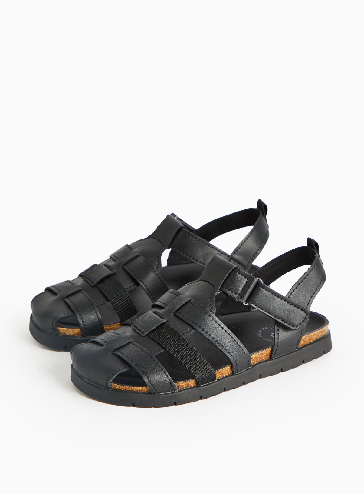 Black Taped Fisherman Sandals 