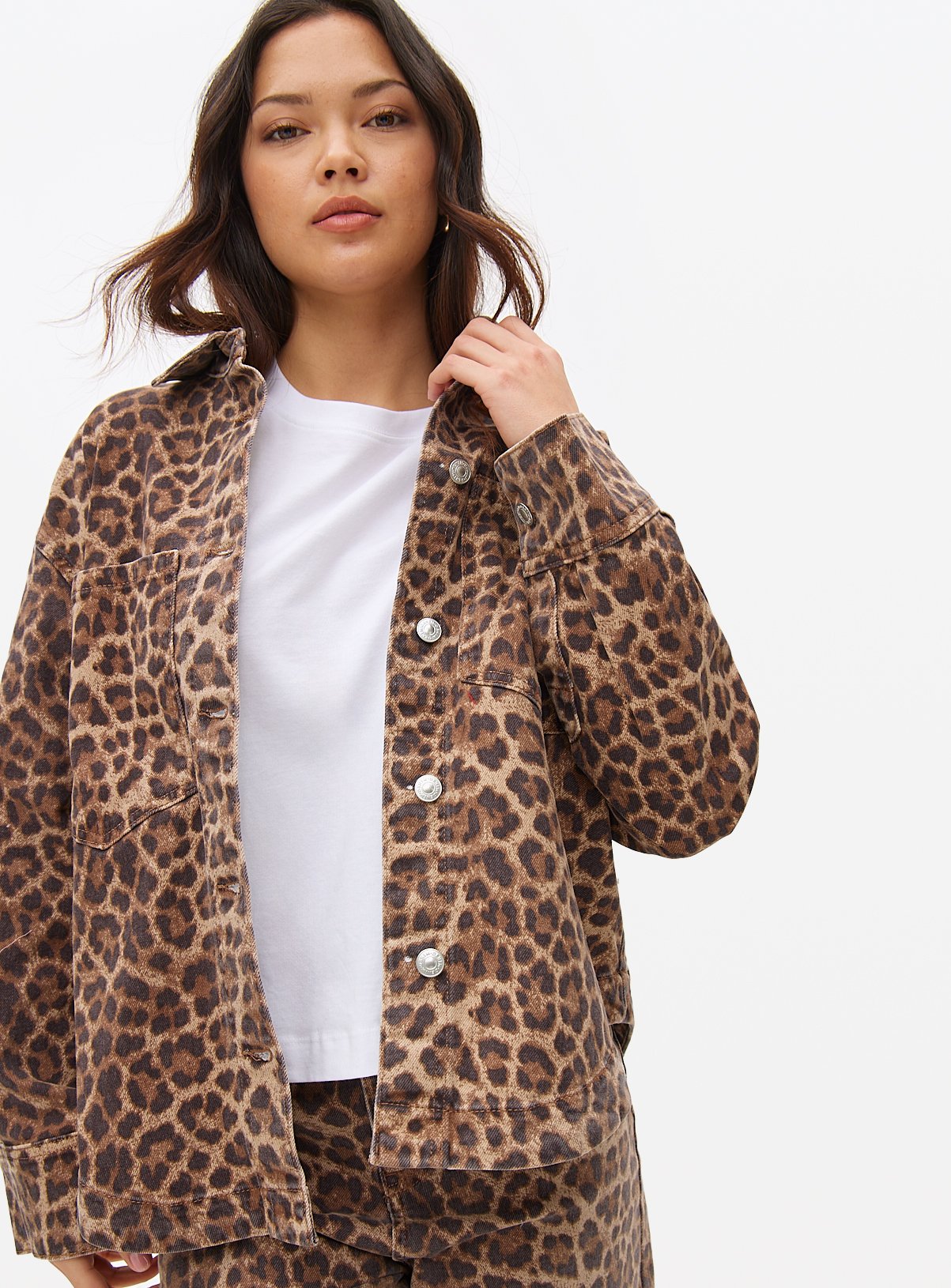 Brown Leopard Printed Oversized Shirt 24