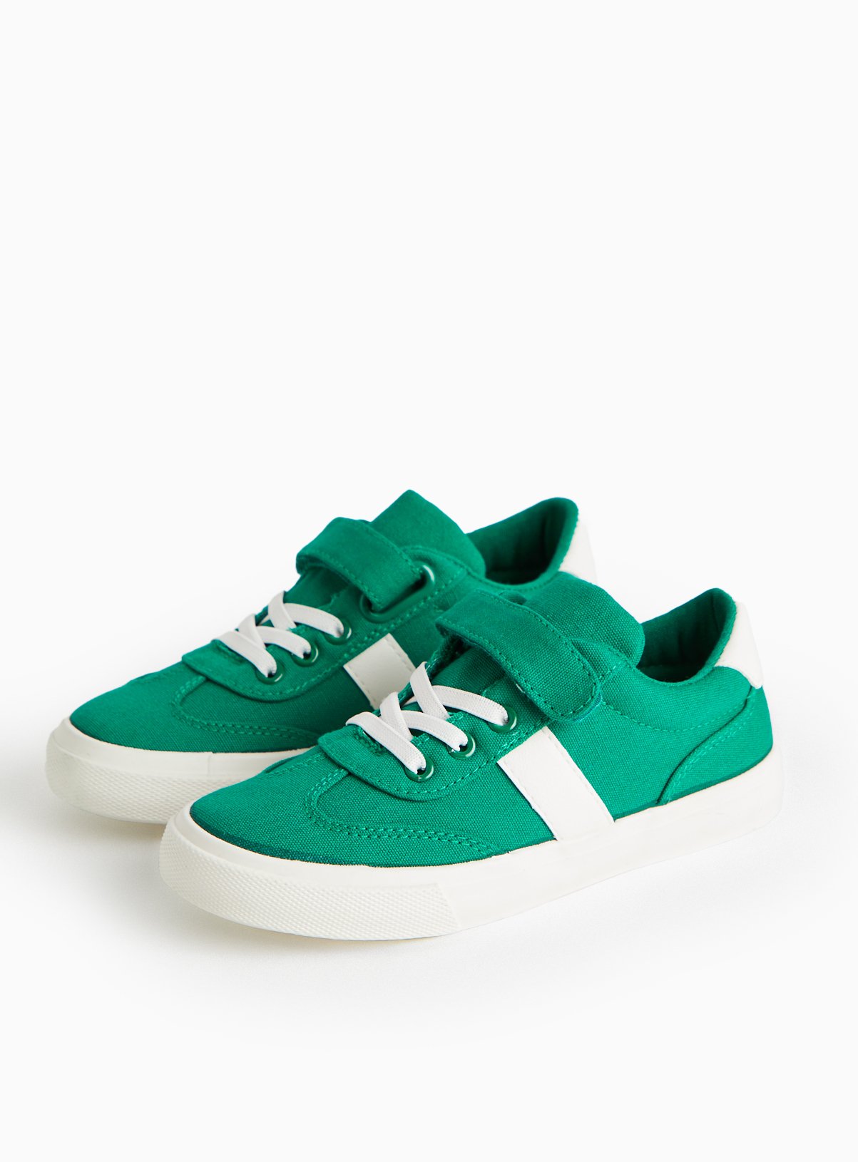 Green Canvas Single Strap Trainers 
