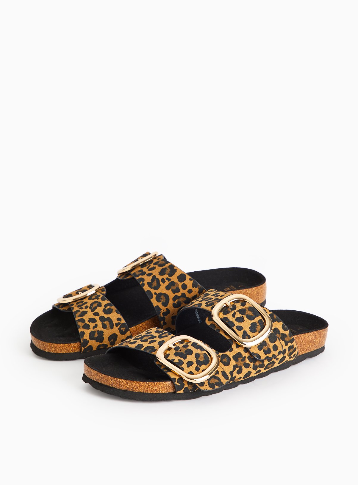 Leopard Print Buckle Strap Sandals  