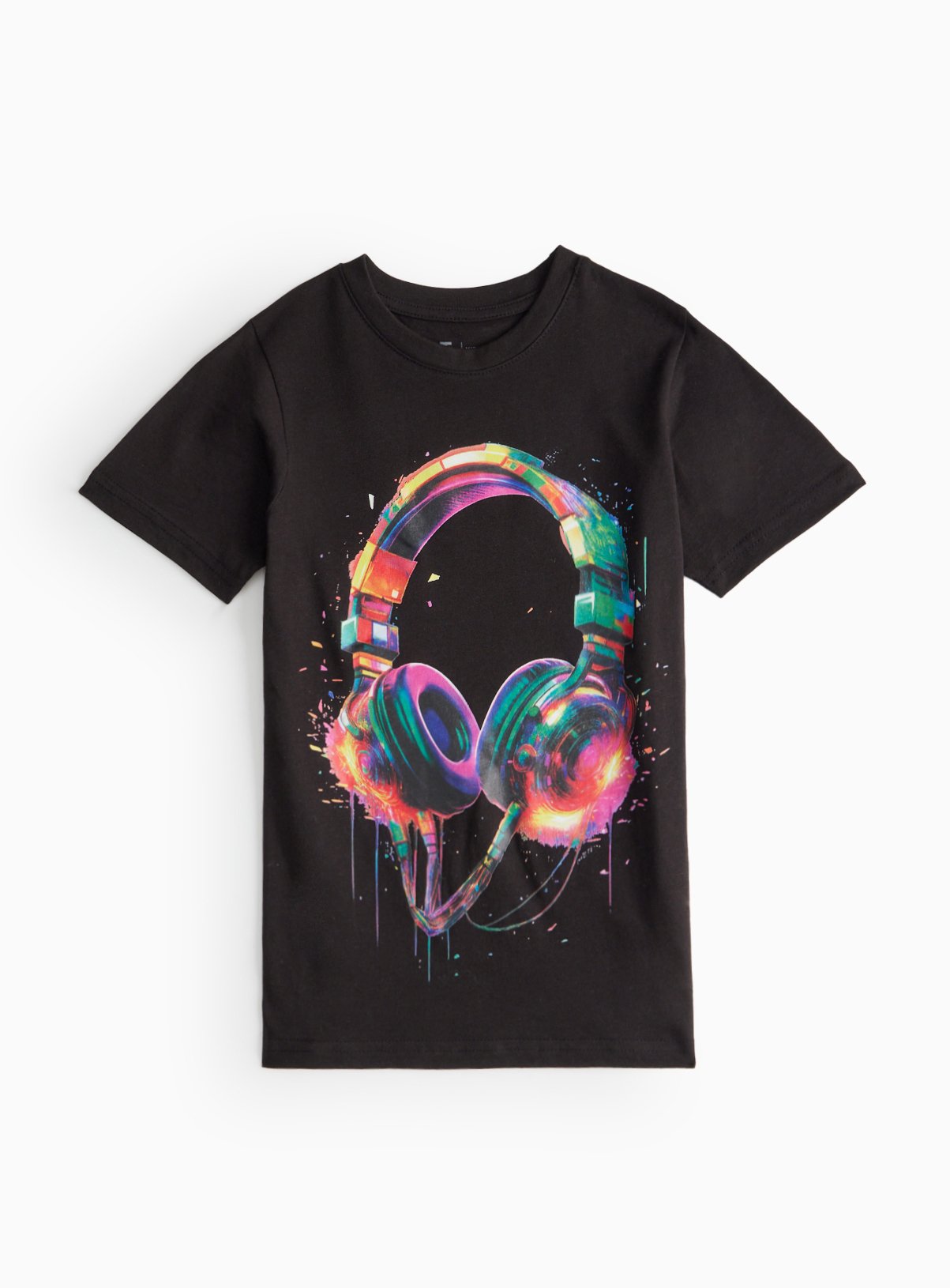 Navy Headphones Graphic Print T-Shirt 7 years