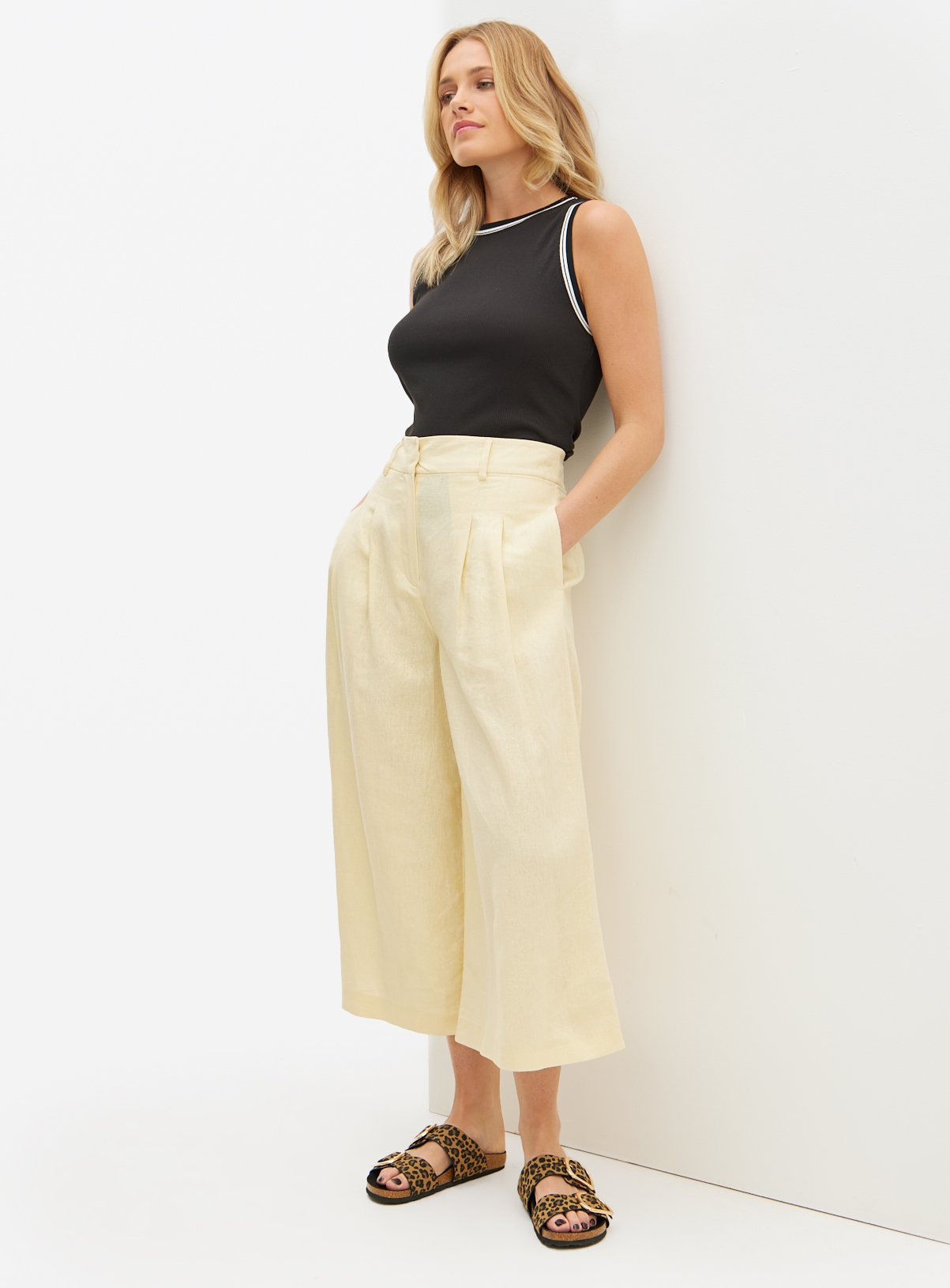 Linen Blend Co-ord Culottes 