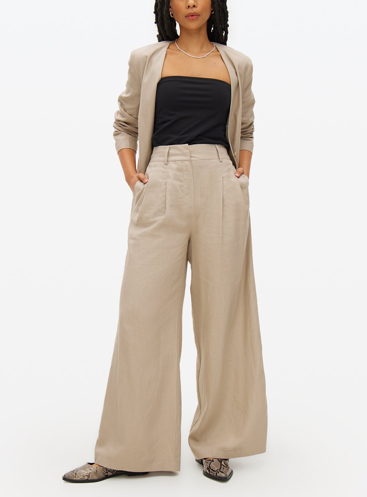 Linen Ultra Wide Co-ord Trousers 