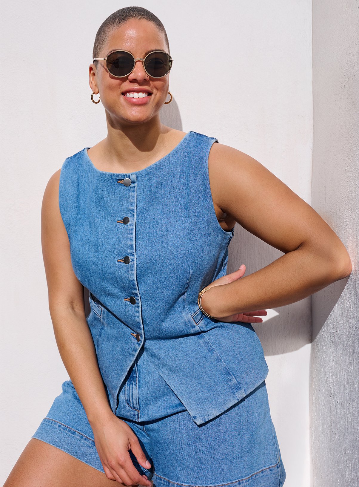 Mid Blue Denim Co-ord Waistcoat 22