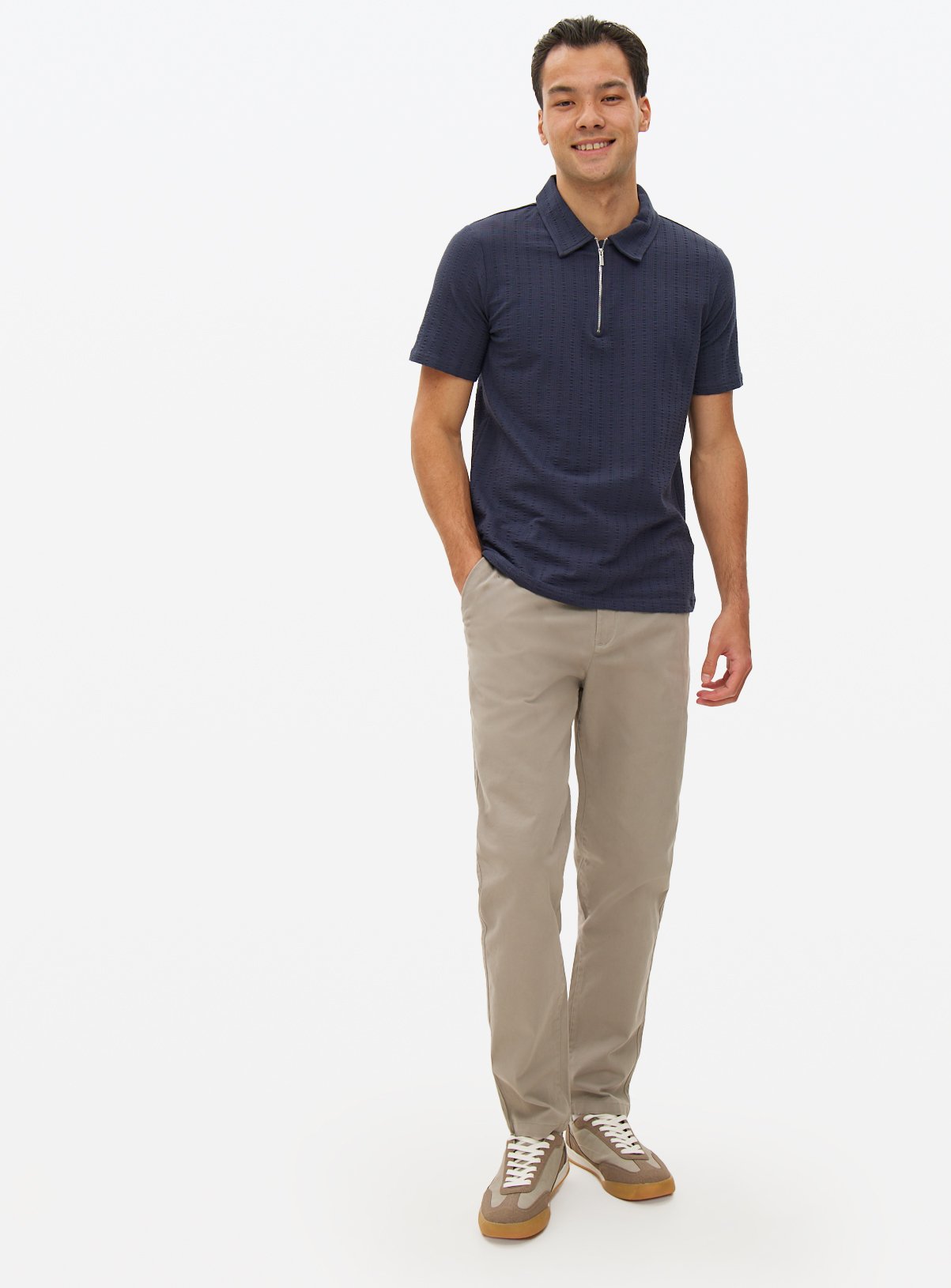 Grey Skinny Fit Chino Trousers  46R