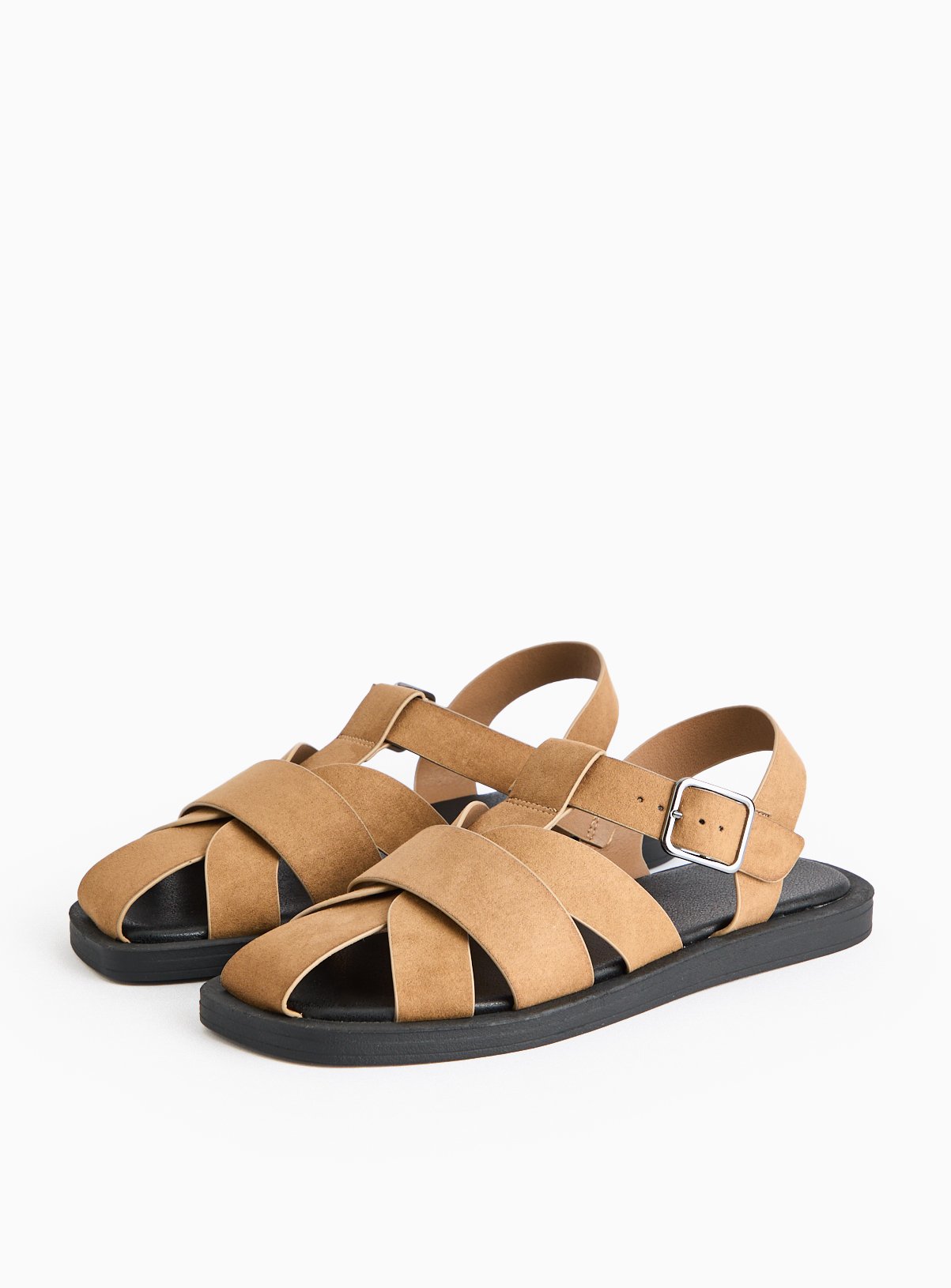 Taupe Faux Suede Fisherman Sandals