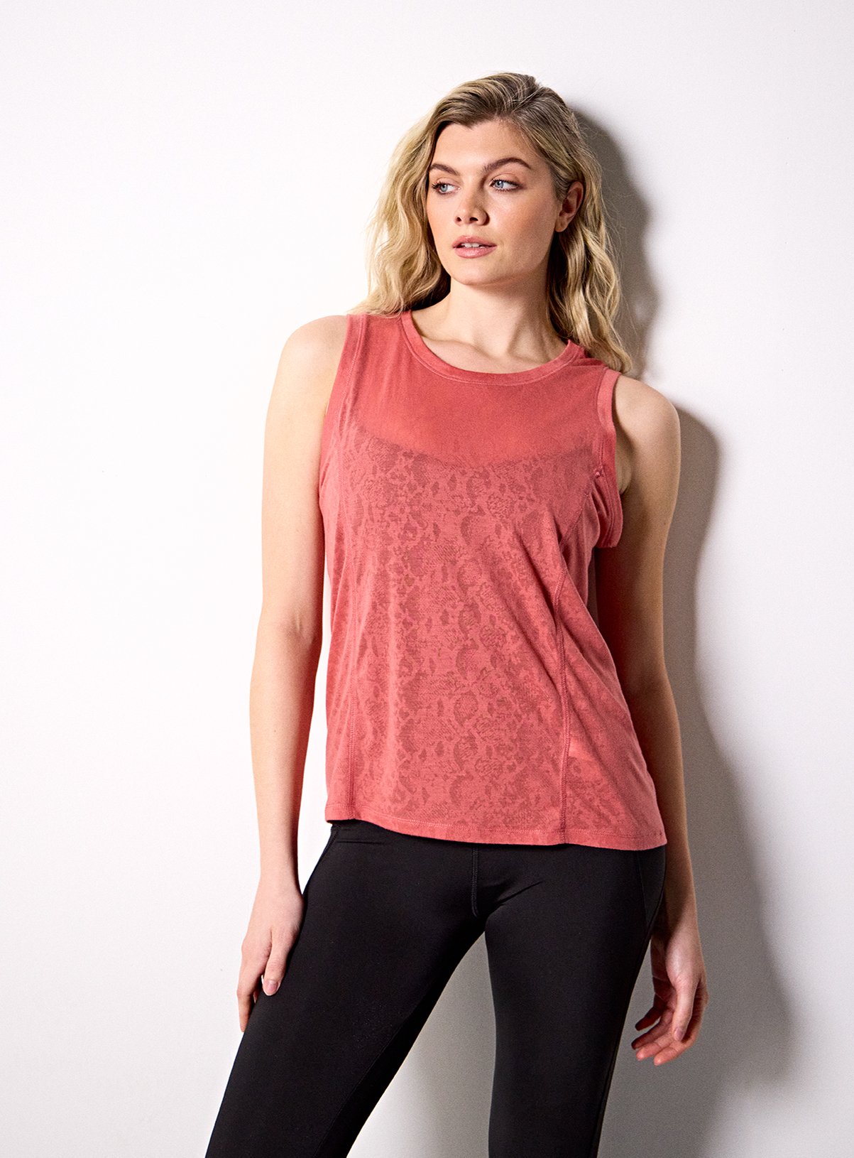 REAKTIV Snake Print Burnout Layering Vest 