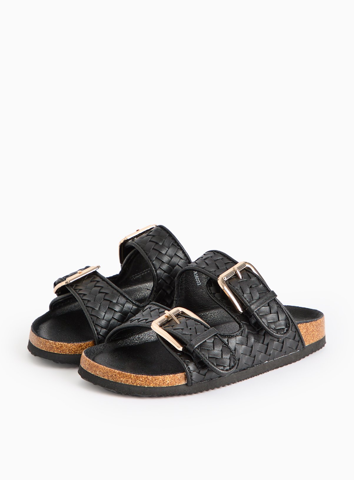 Braided Buckle Twin Strap Chunky Sandals  