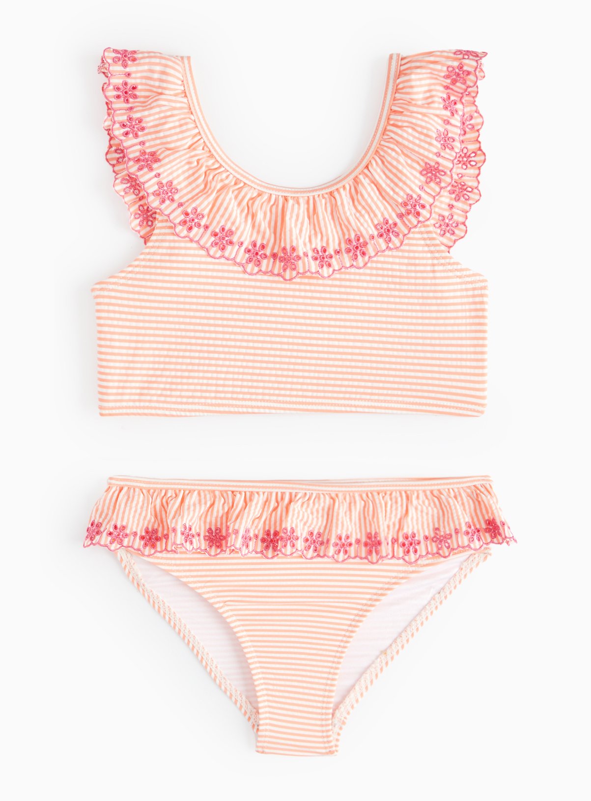 Pink Seersucker Broderie Bikini