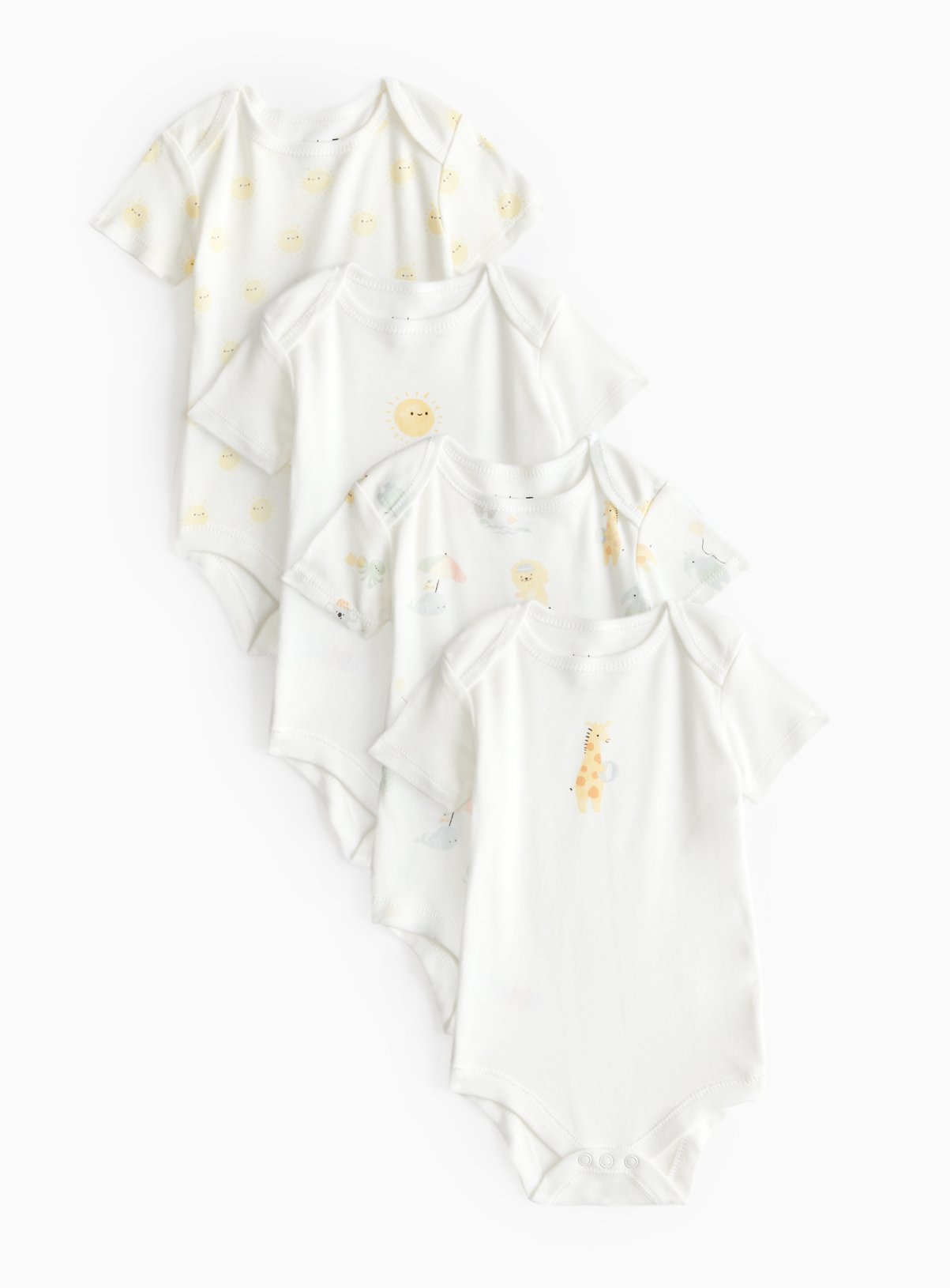 Unisex Animal Print Bodysuits 4 Pack