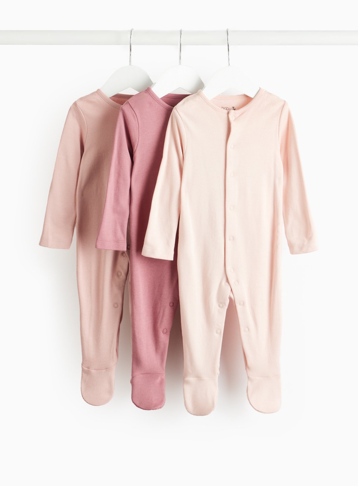 Pink Tonal Sleepsuit 3 Pack 