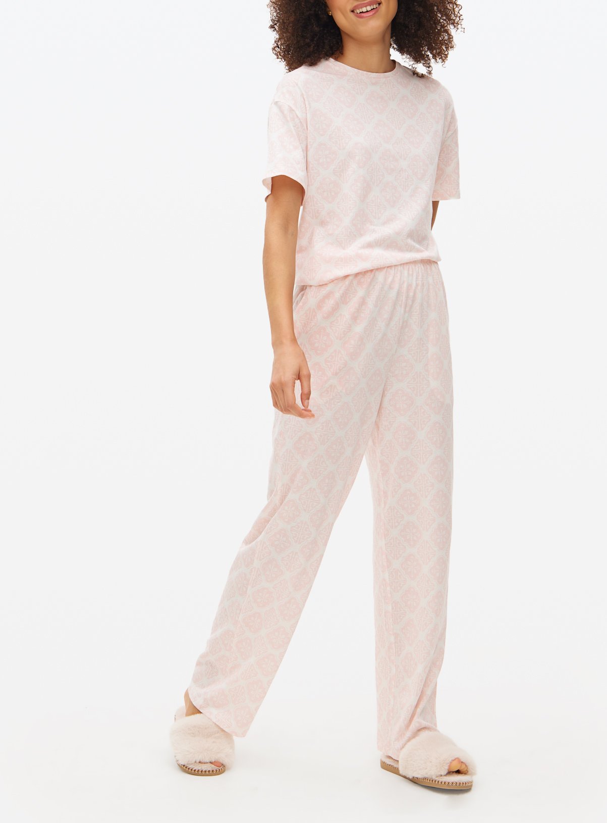 Pink Tile Print Co-ord Pyjama Bottoms 