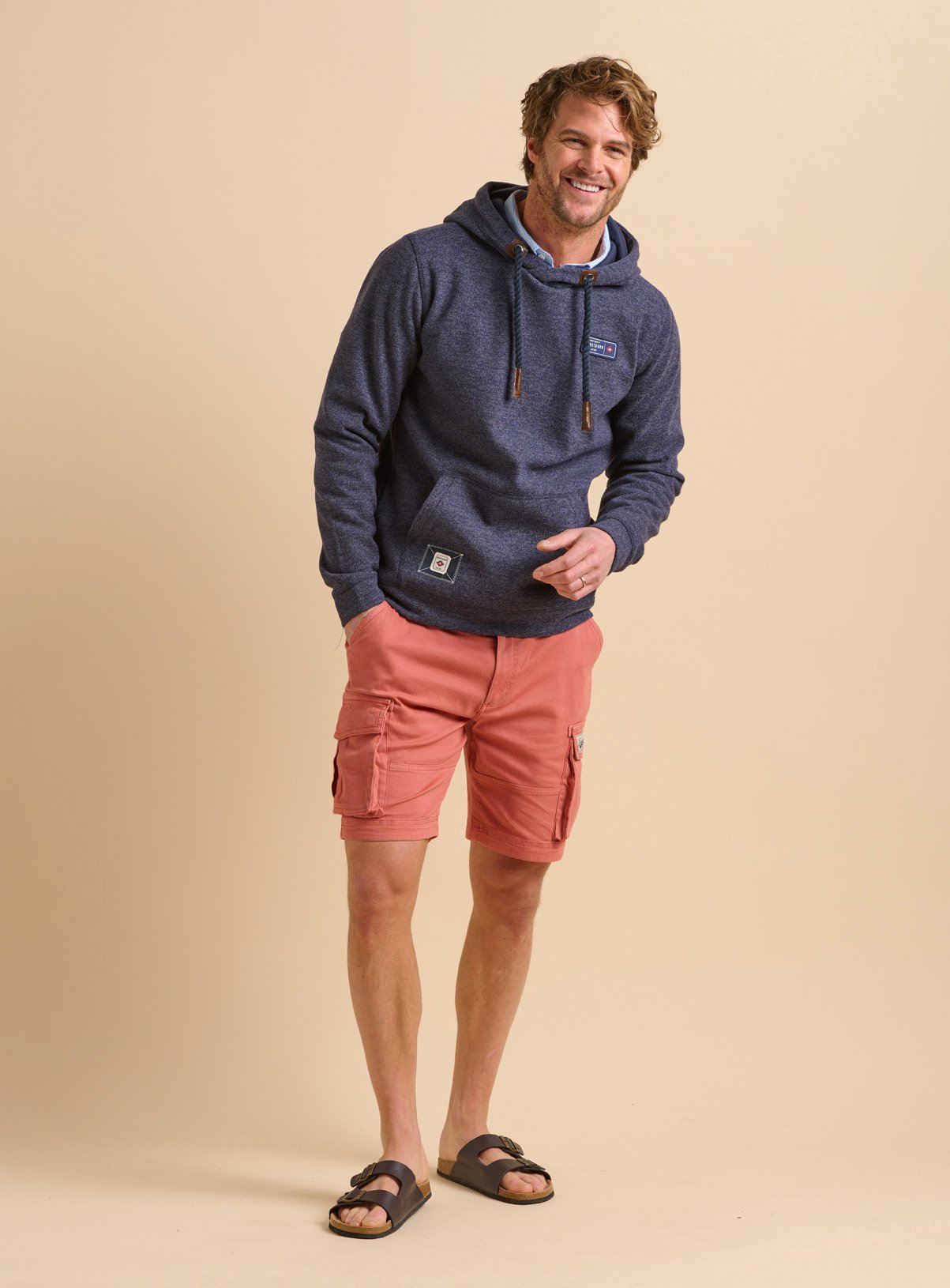 BRAKEBURN Navy Marl Hoodie 
