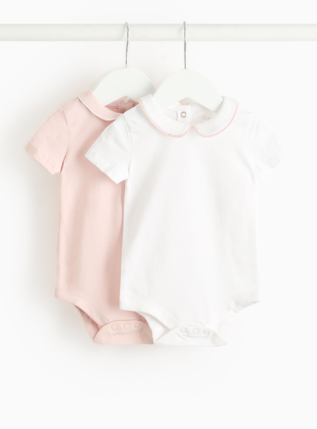 Pink & White Collared Bodysuit 2 Pack 