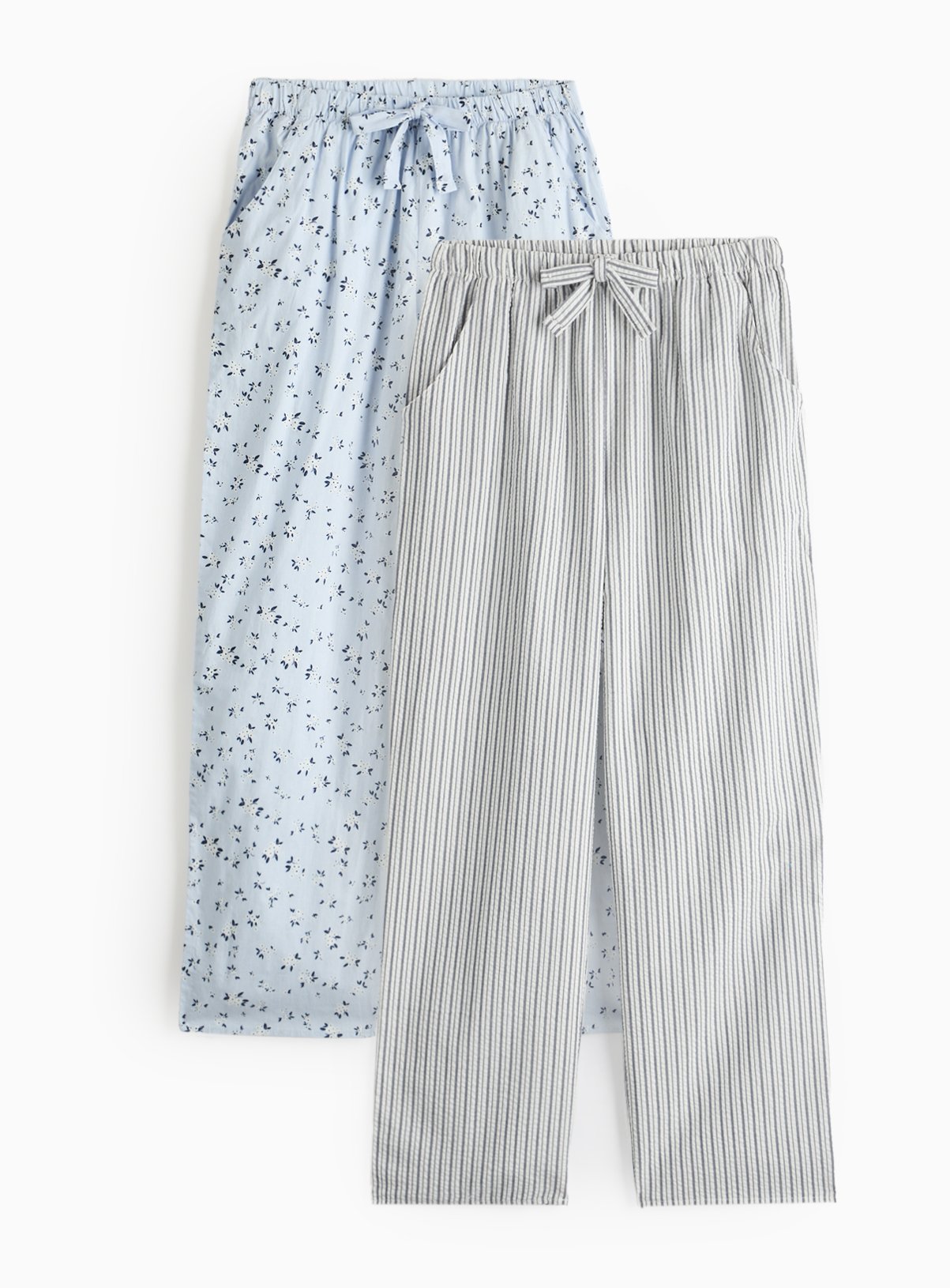 Stripe & Floral Print Pyjama Bottoms 2 Pack