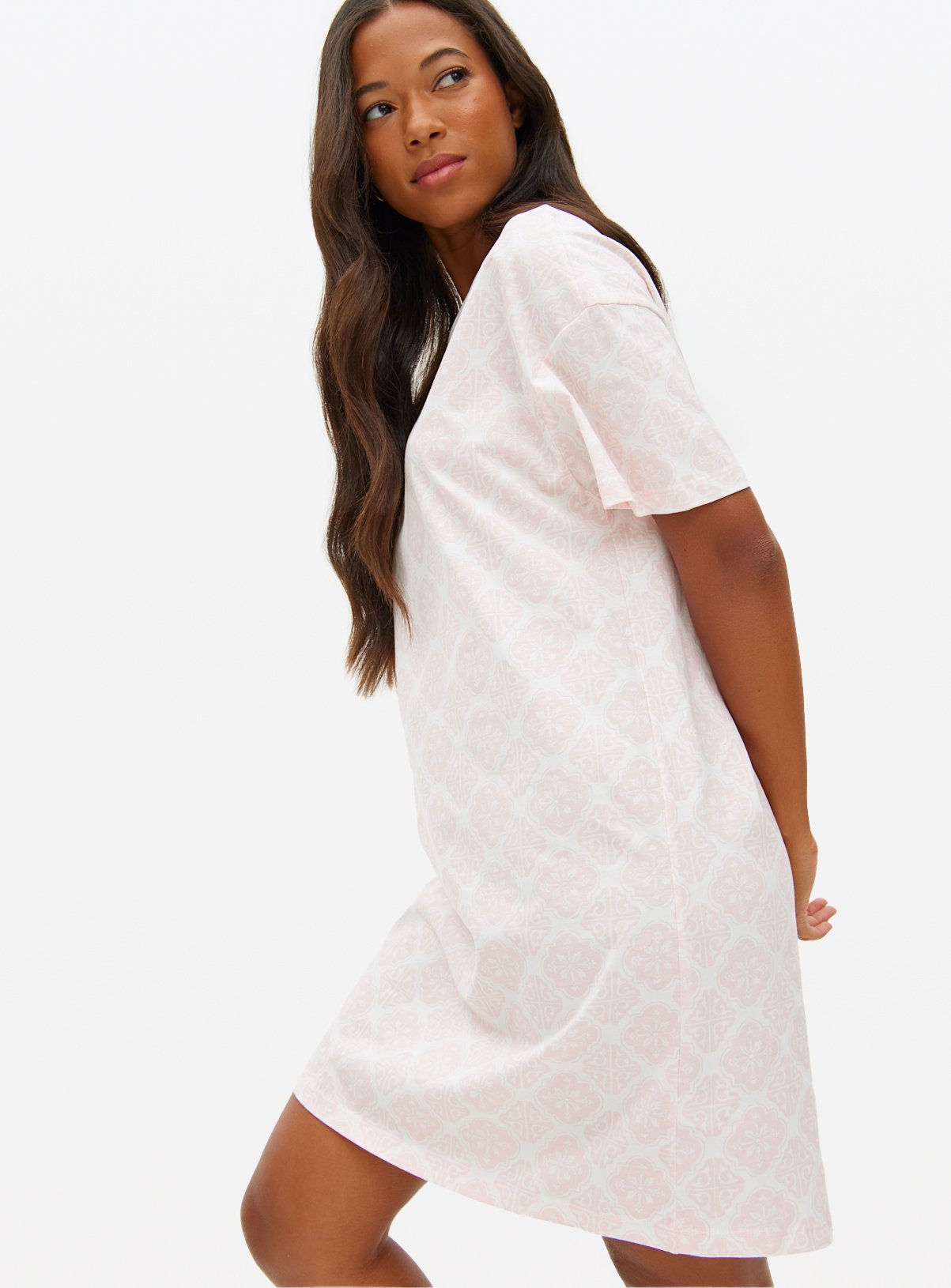 Pink Tile Print Nightdress