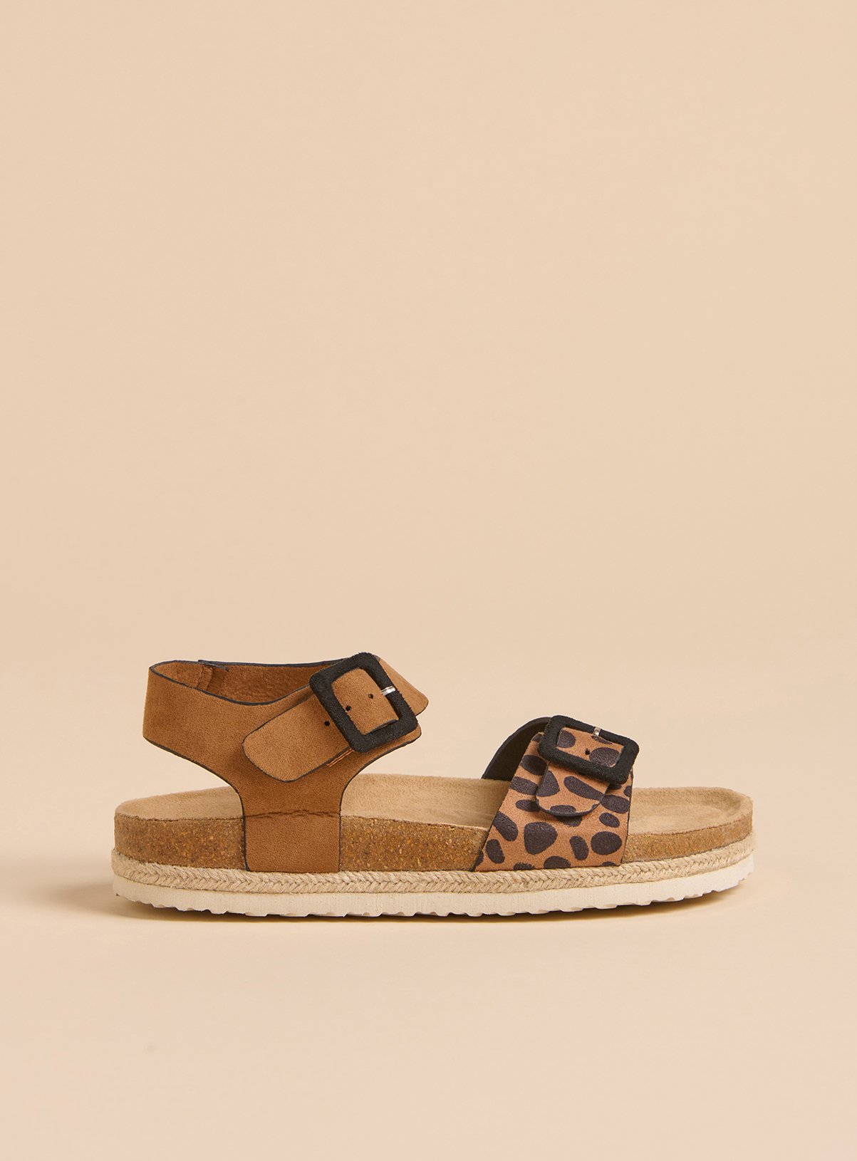 BRAKEBURN Leopard Spot Ankle Strap Sandal 
