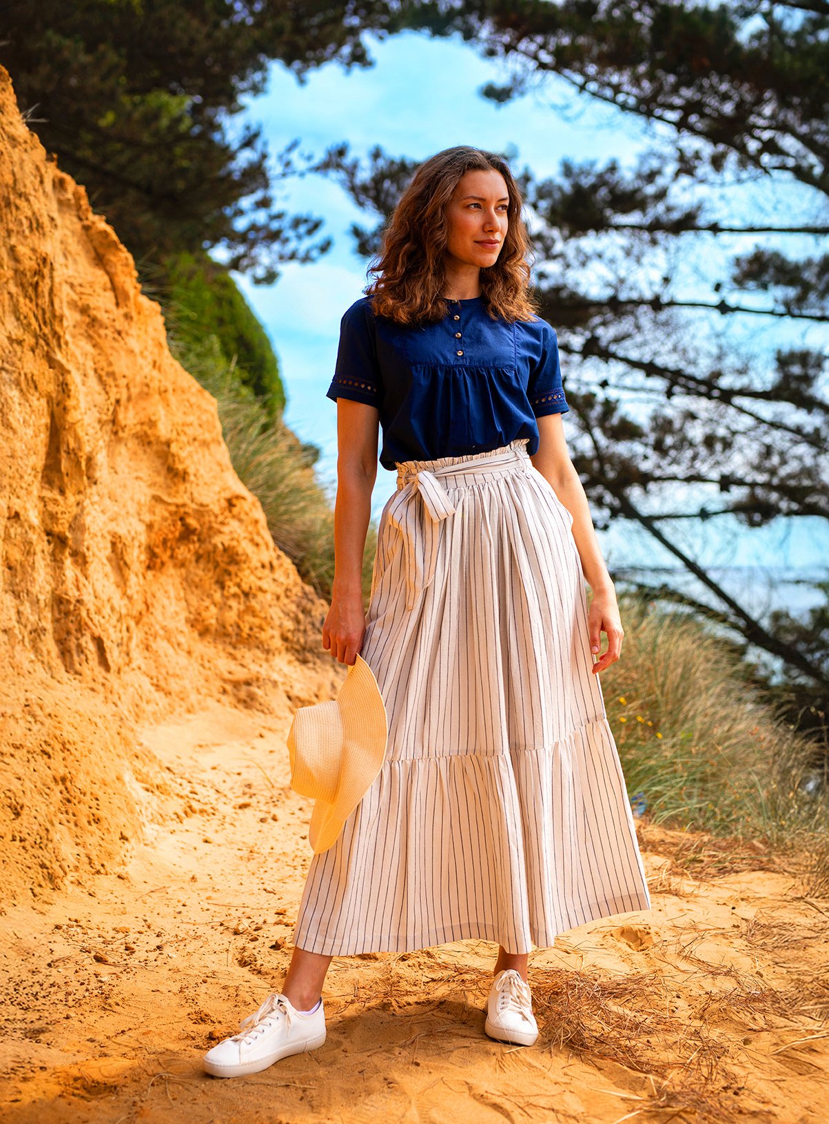 BRAKEBURN Stripe Paper Bag Skirt 